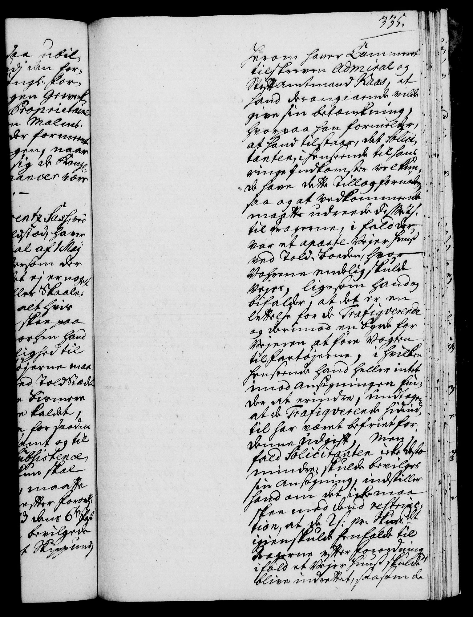 Rentekammeret, Kammerkanselliet, AV/RA-EA-3111/G/Gh/Gha/L0018: Norsk ekstraktmemorialprotokoll (merket RK 53.63), 1735-1736, p. 335