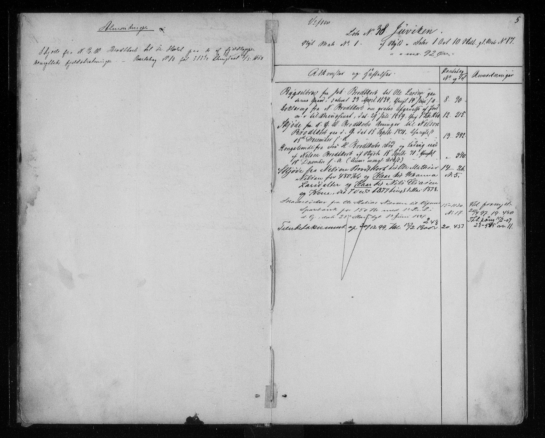 Søndre Helgeland sorenskriveri, SAT/A-4575/1/2/2A/2Aa/L0002: Mortgage register no. 2, 1820-1900, p. 5