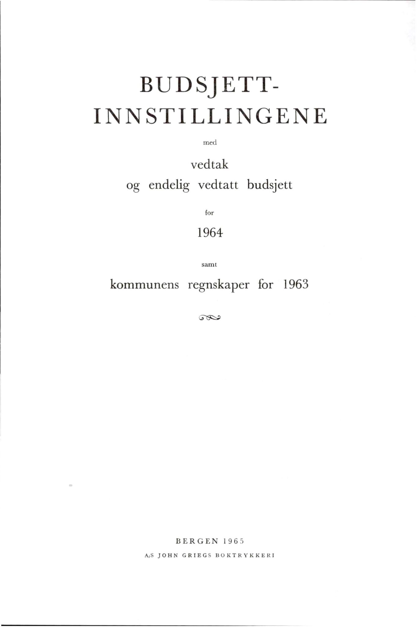 Bergen kommune. Formannskapet, BBA/A-0003/Ad/L0189: Bergens Kommuneforhandlinger, bind II, 1964