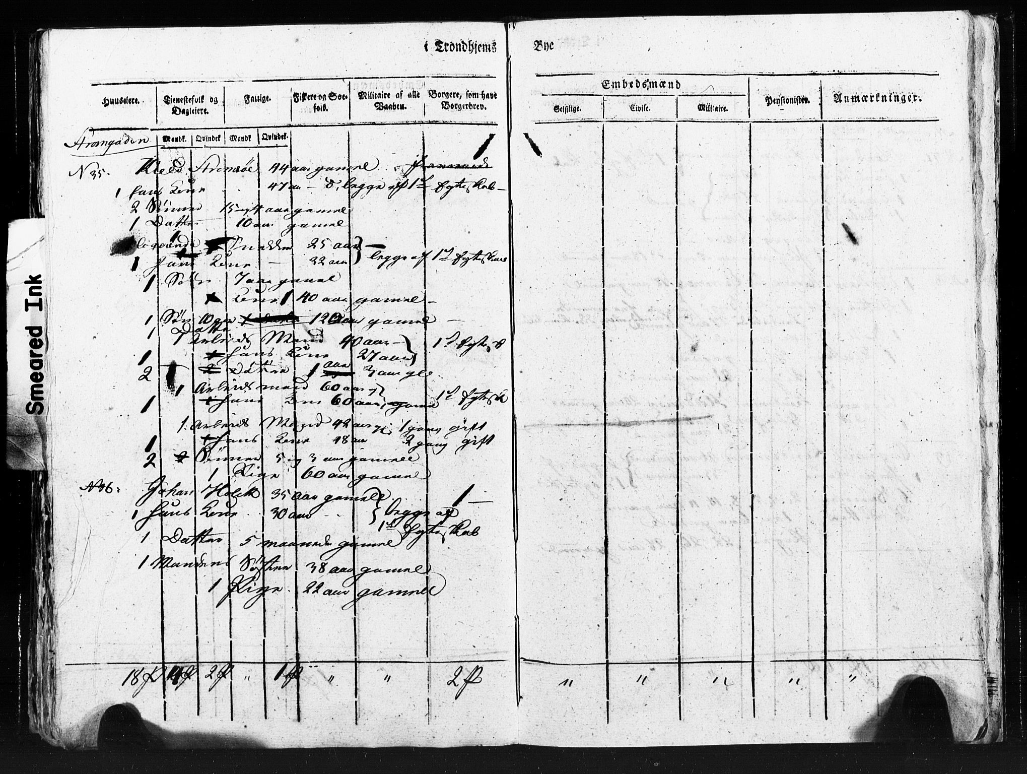 SAT, Census 1815 for Trondheim (transcript), 1815, p. 172