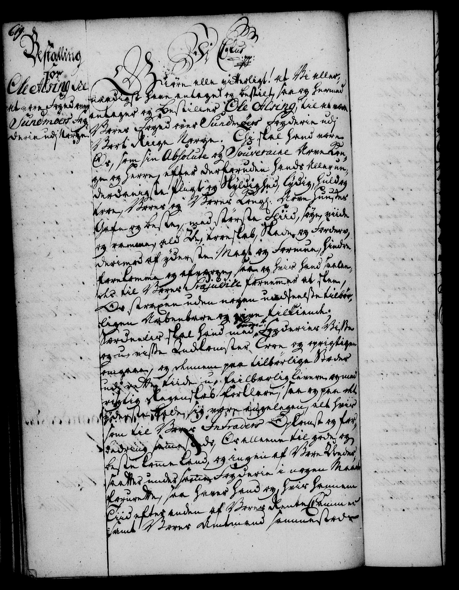 Rentekammeret, Kammerkanselliet, RA/EA-3111/G/Gg/Gge/L0002: Norsk bestallingsprotokoll med register (merket RK 53.26), 1730-1744, p. 619