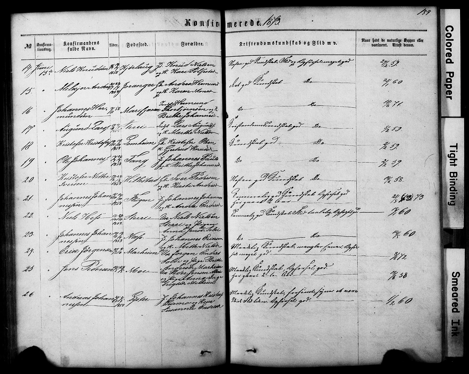 Hafslo sokneprestembete, AV/SAB-A-80301/H/Hab/Haba/L0001: Parish register (copy) no. A 1, 1866-1908, p. 159