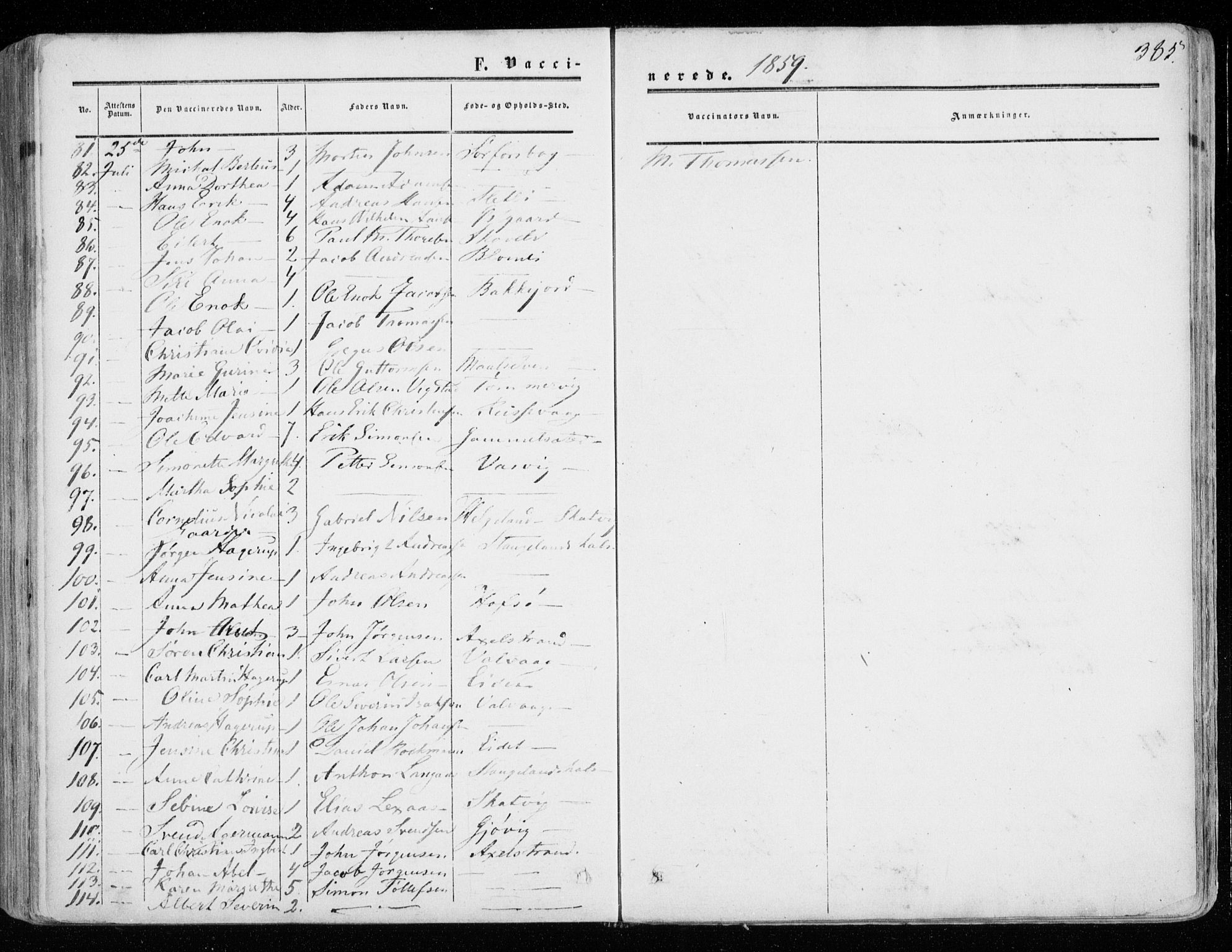 Tranøy sokneprestkontor, SATØ/S-1313/I/Ia/Iaa/L0007kirke: Parish register (official) no. 7, 1856-1866, p. 385