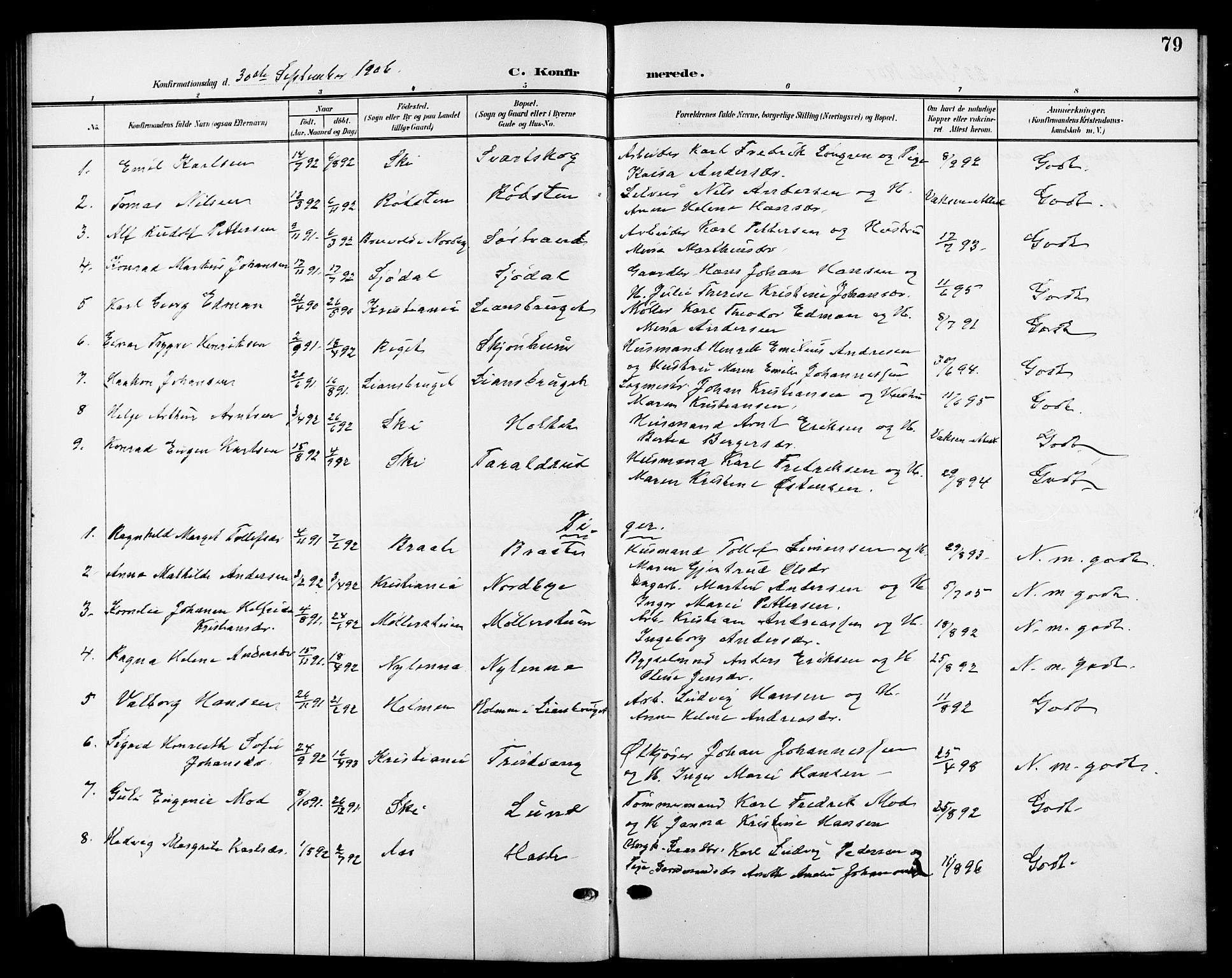 Nesodden prestekontor Kirkebøker, SAO/A-10013/G/Gb/L0001: Parish register (copy) no. II 1, 1905-1924, p. 79