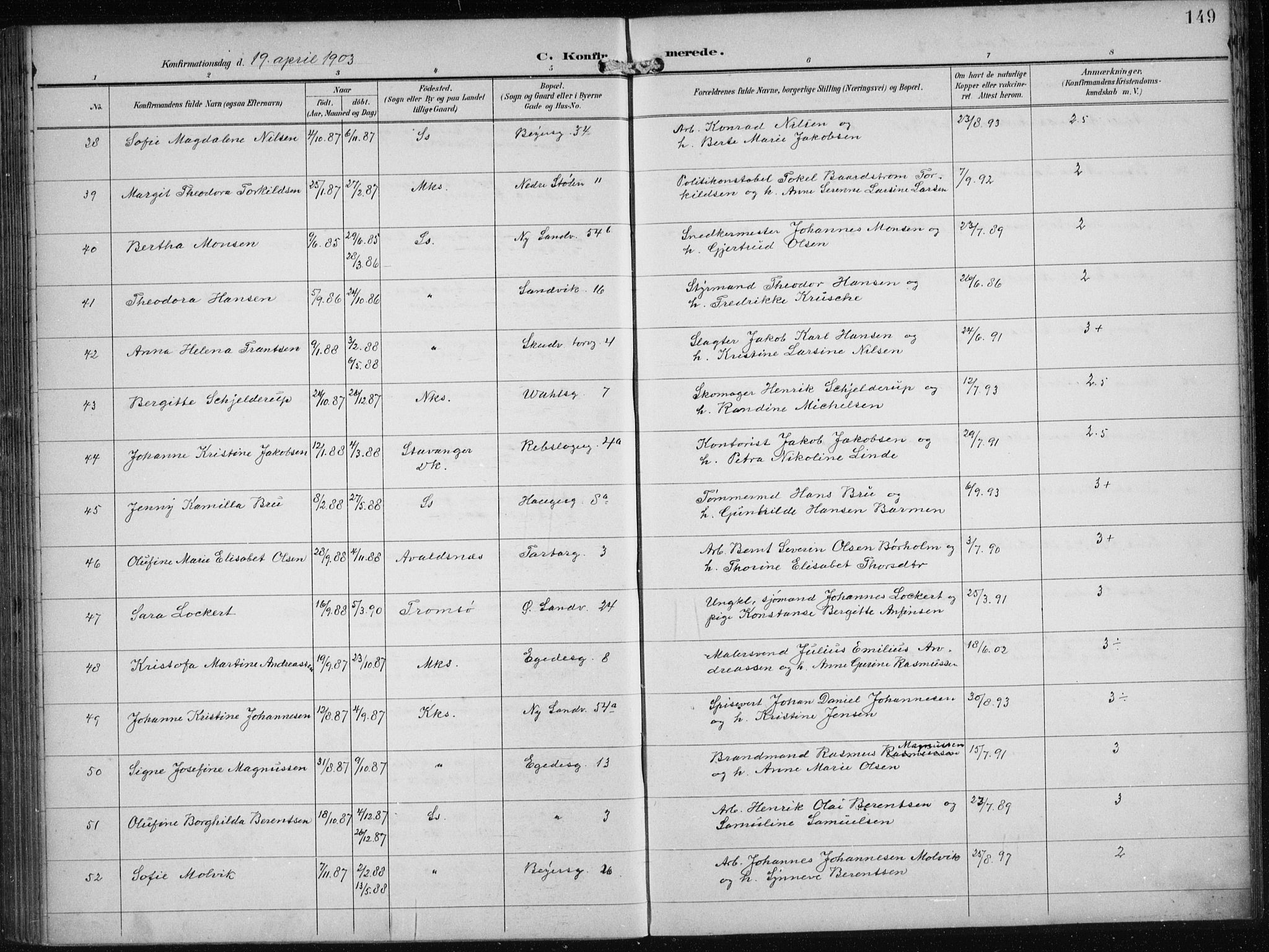 Sandviken Sokneprestembete, AV/SAB-A-77601/H/Ha/L0010: Parish register (official) no. C 1, 1895-1905, p. 149