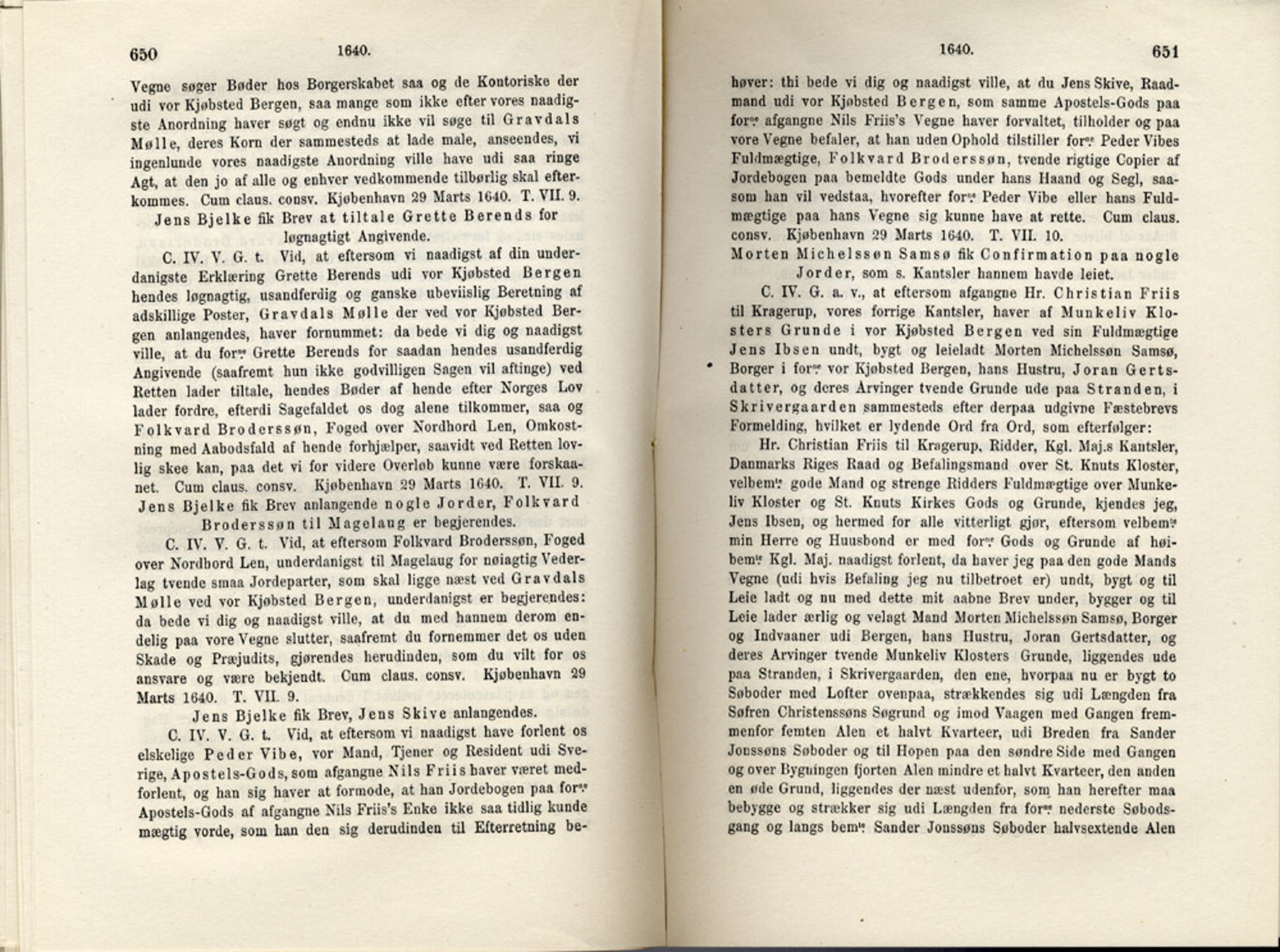 Publikasjoner utgitt av Det Norske Historiske Kildeskriftfond, PUBL/-/-/-: Norske Rigs-Registranter, bind 7, 1635-1640, p. 650-651