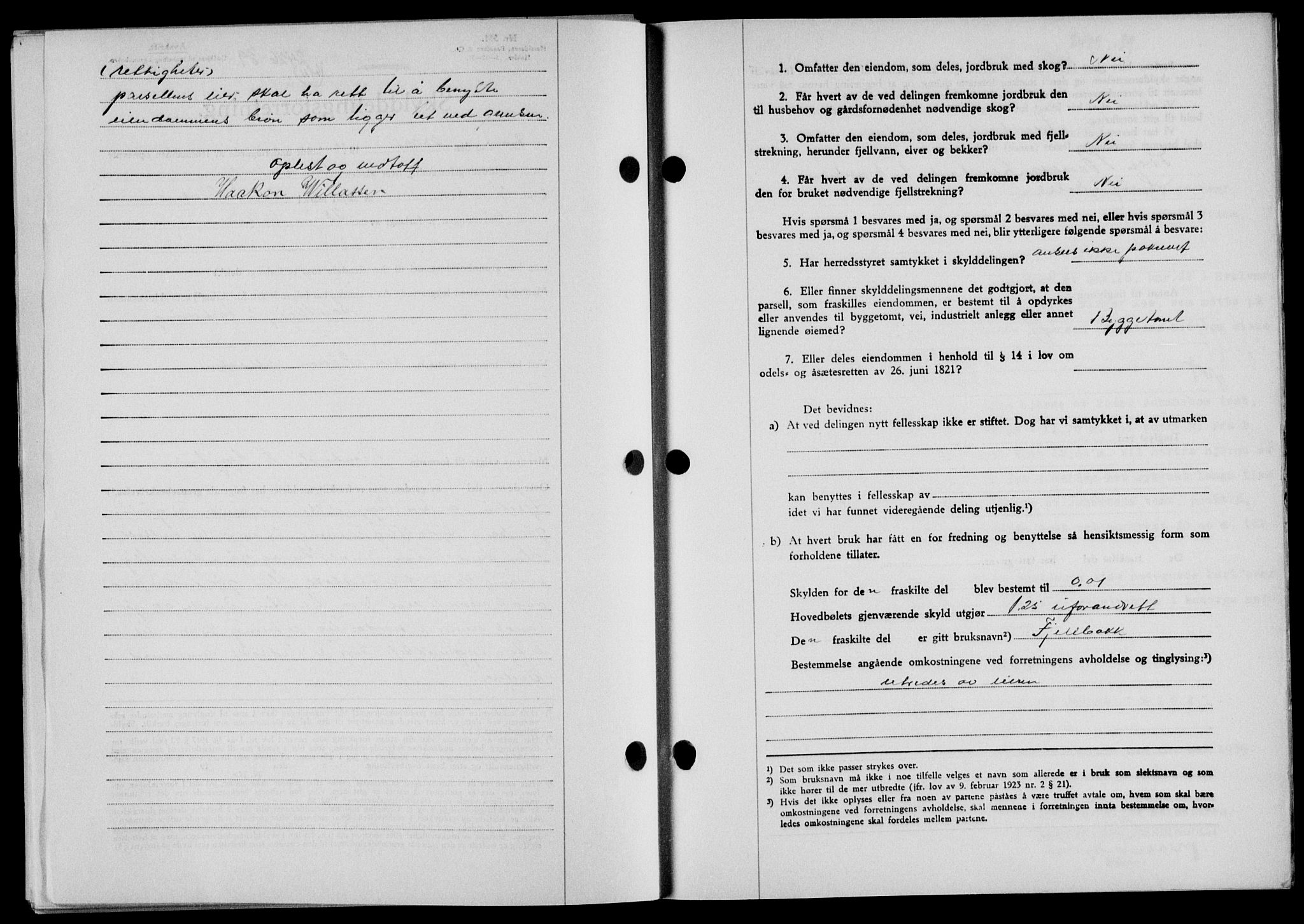 Lofoten sorenskriveri, SAT/A-0017/1/2/2C/L0006a: Mortgage book no. 6a, 1939-1939, Diary no: : 2426/1939