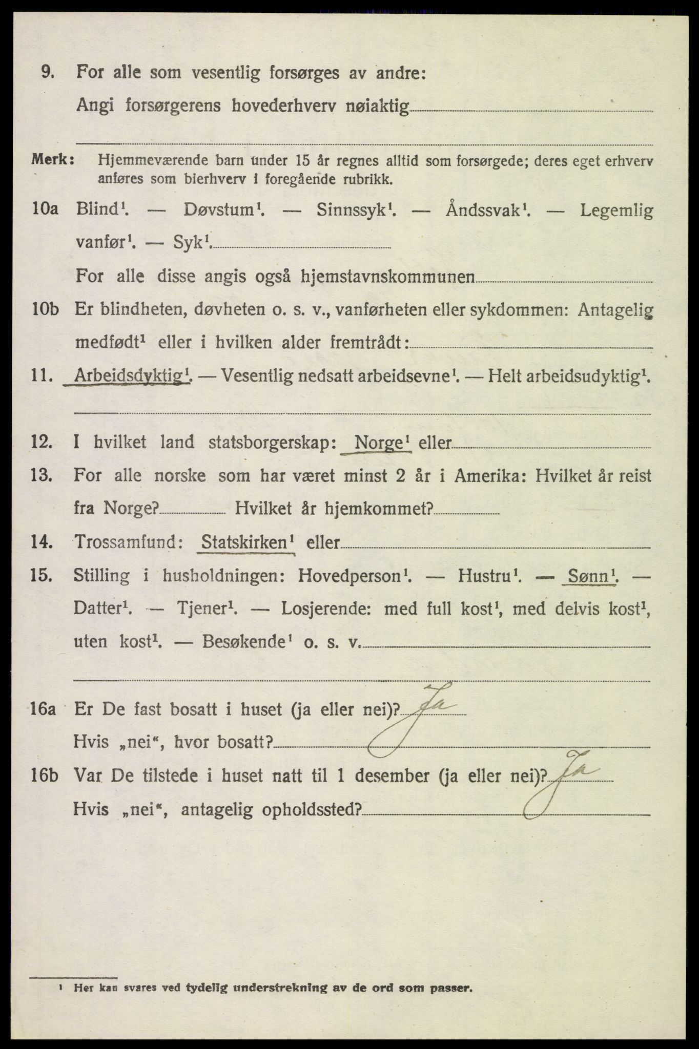 SAH, 1920 census for Kolbu, 1920, p. 5309