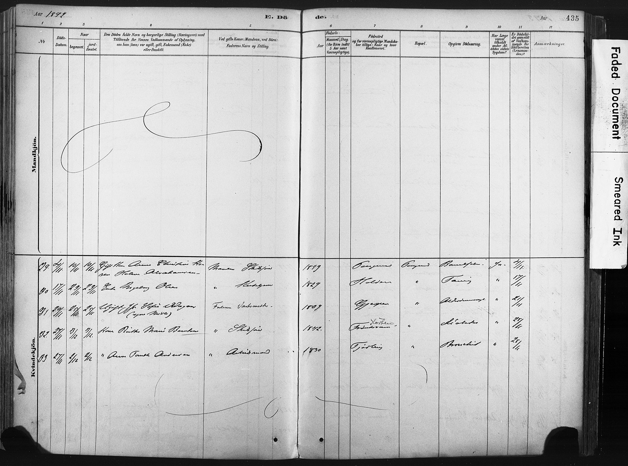 Porsgrunn kirkebøker , SAKO/A-104/F/Fa/L0008: Parish register (official) no. 8, 1878-1895, p. 435