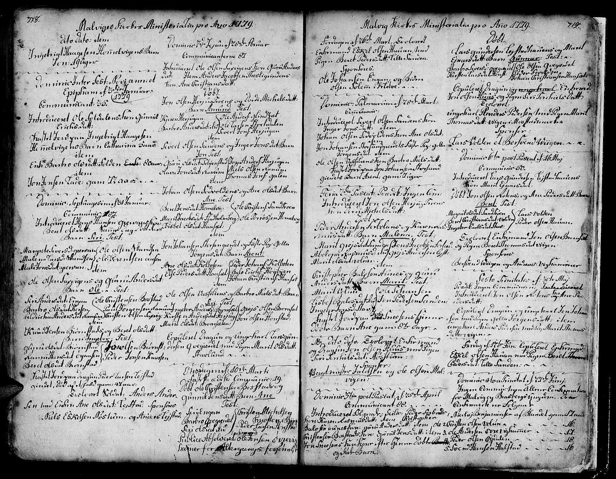 Ministerialprotokoller, klokkerbøker og fødselsregistre - Sør-Trøndelag, SAT/A-1456/606/L0277: Parish register (official) no. 606A01 /3, 1727-1780, p. 718-719