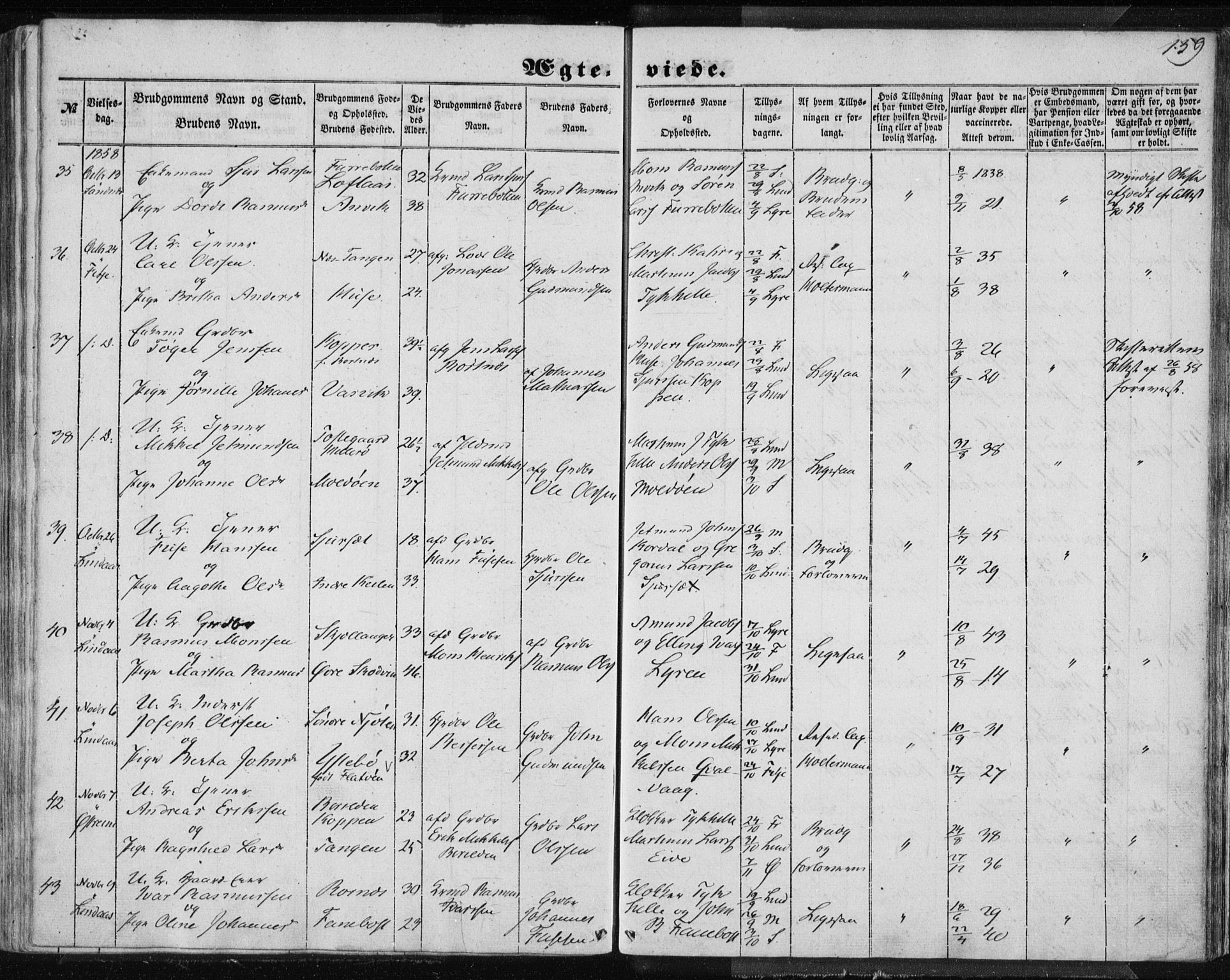 Lindås Sokneprestembete, AV/SAB-A-76701/H/Haa/Haaa/L0013: Parish register (official) no. A 13, 1848-1862, p. 159