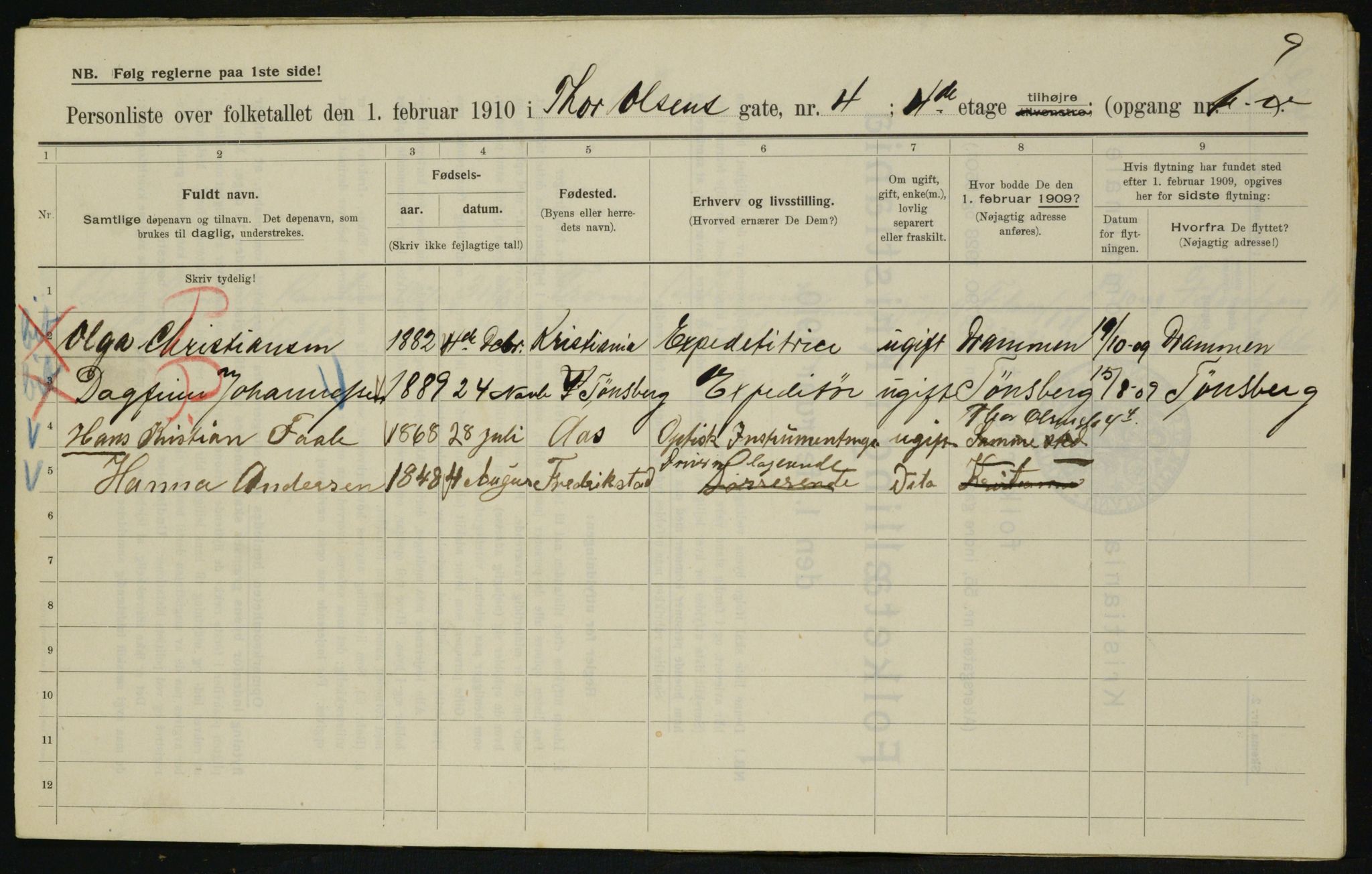 OBA, Municipal Census 1910 for Kristiania, 1910, p. 103741