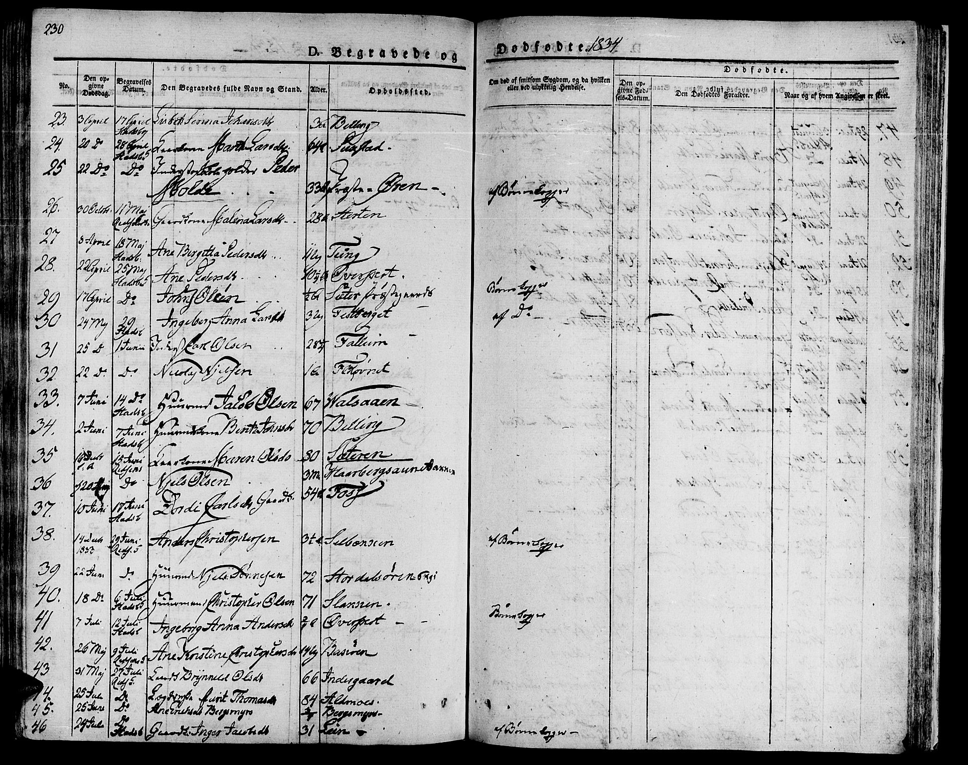 Ministerialprotokoller, klokkerbøker og fødselsregistre - Sør-Trøndelag, SAT/A-1456/646/L0609: Parish register (official) no. 646A07, 1826-1838, p. 230
