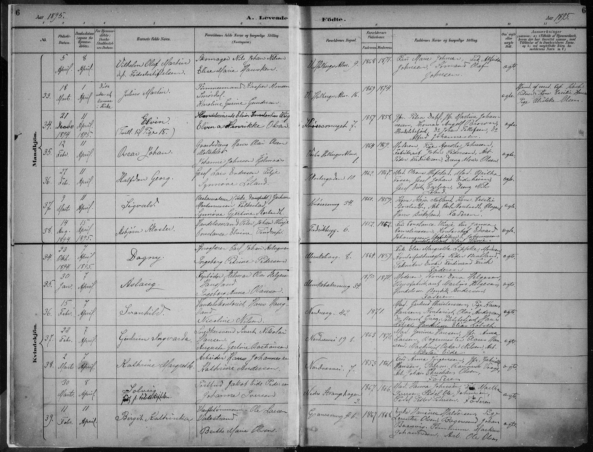 Nykirken Sokneprestembete, AV/SAB-A-77101/H/Haa/L0018: Parish register (official) no. B 6, 1895-1903, p. 6