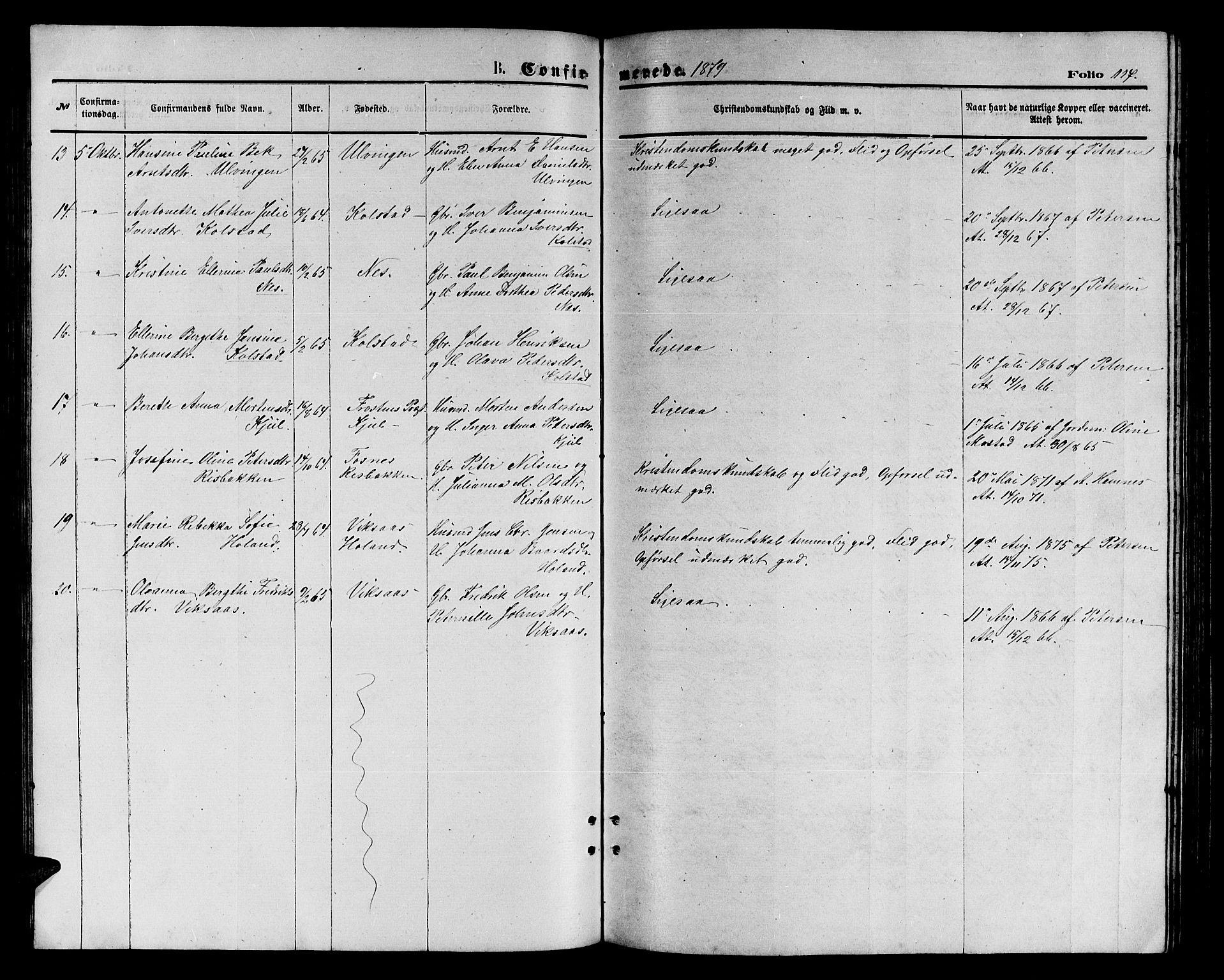 Ministerialprotokoller, klokkerbøker og fødselsregistre - Nordland, AV/SAT-A-1459/816/L0252: Parish register (copy) no. 816C02, 1871-1885, p. 117