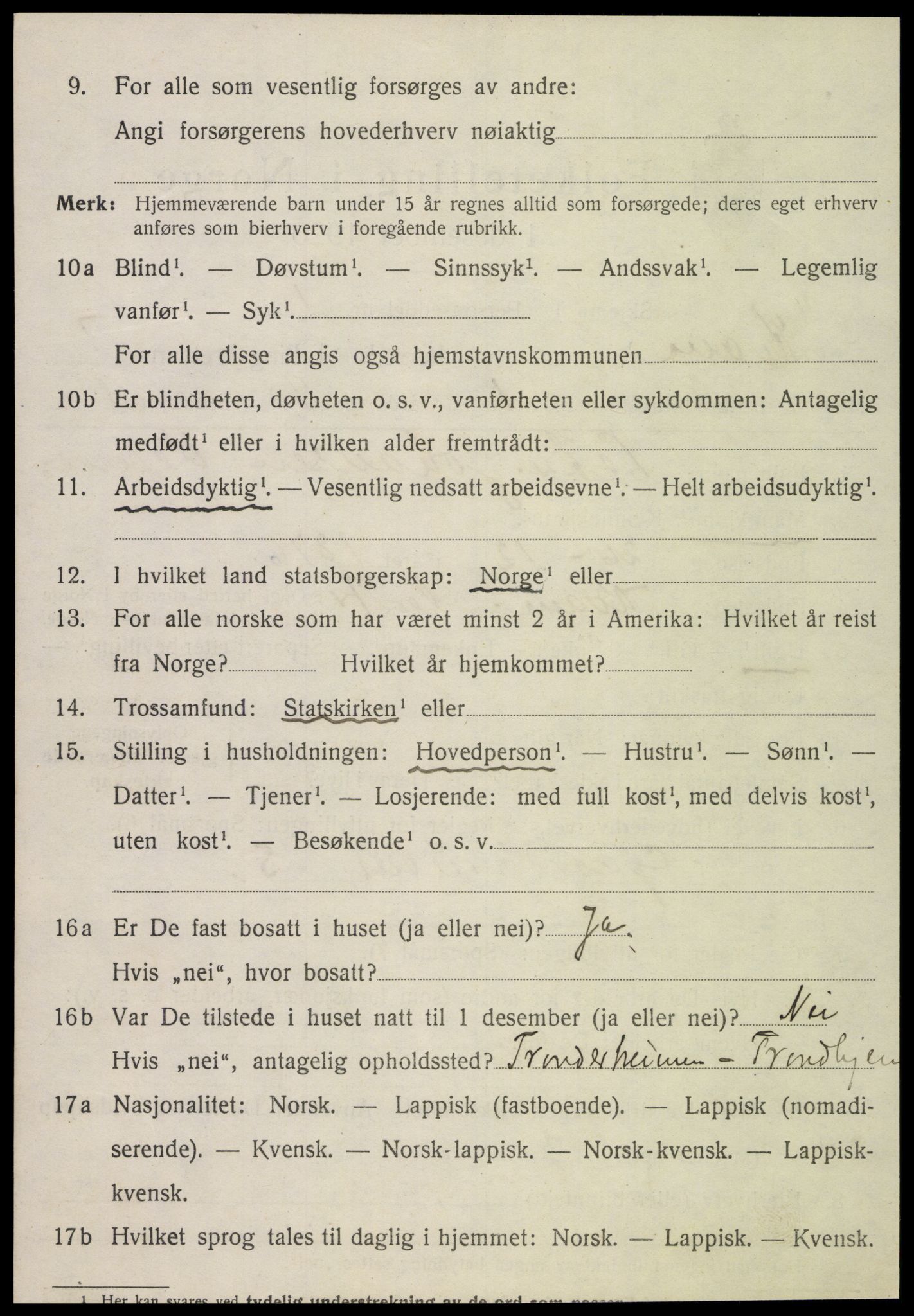 SAT, 1920 census for Kvam, 1920, p. 1802