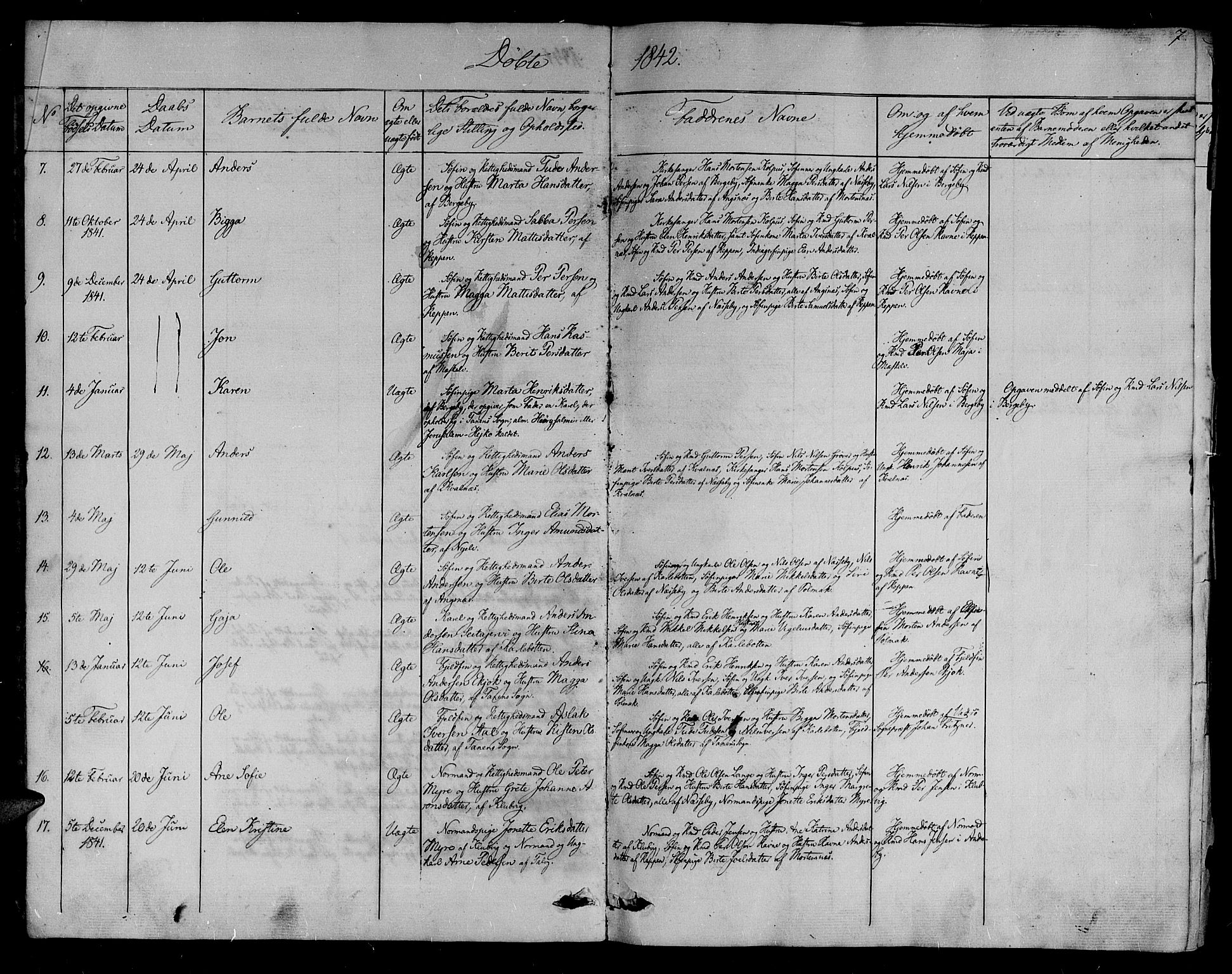 Nesseby sokneprestkontor, AV/SATØ-S-1330/H/Ha/L0001kirke: Parish register (official) no. 1, 1838-1855, p. 7