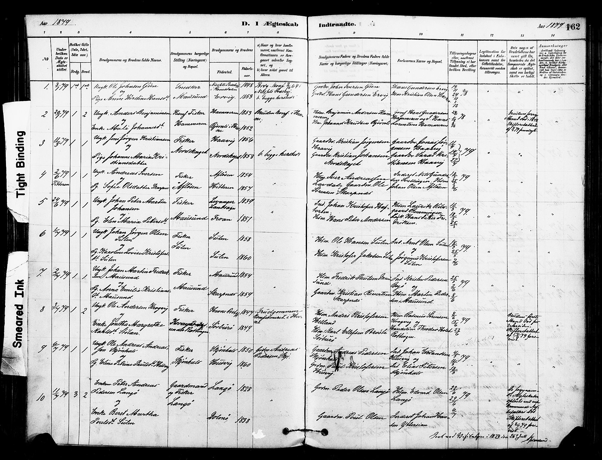 Ministerialprotokoller, klokkerbøker og fødselsregistre - Sør-Trøndelag, SAT/A-1456/640/L0578: Parish register (official) no. 640A03, 1879-1889, p. 162