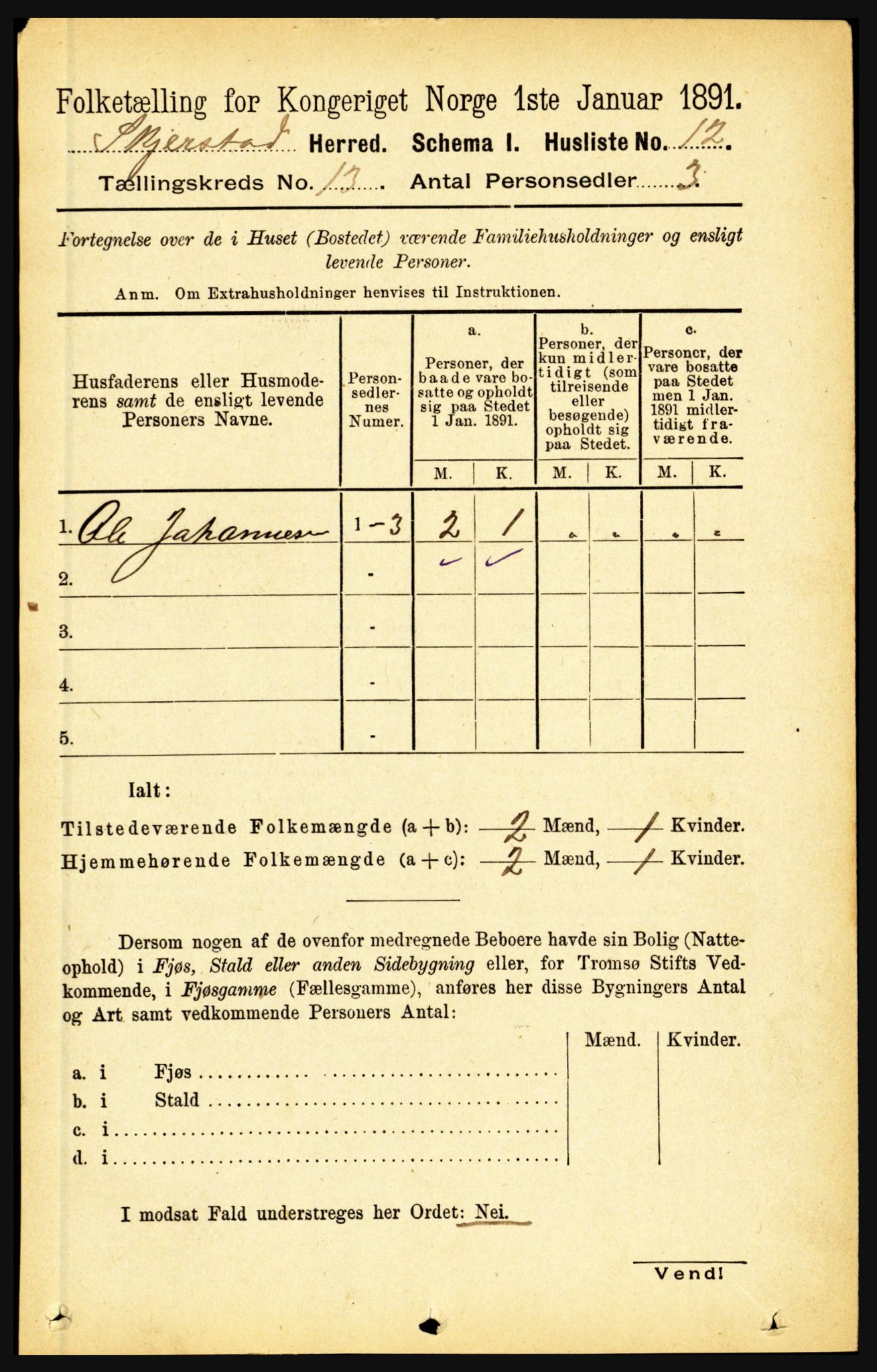 RA, 1891 census for 1842 Skjerstad, 1891, p. 4323