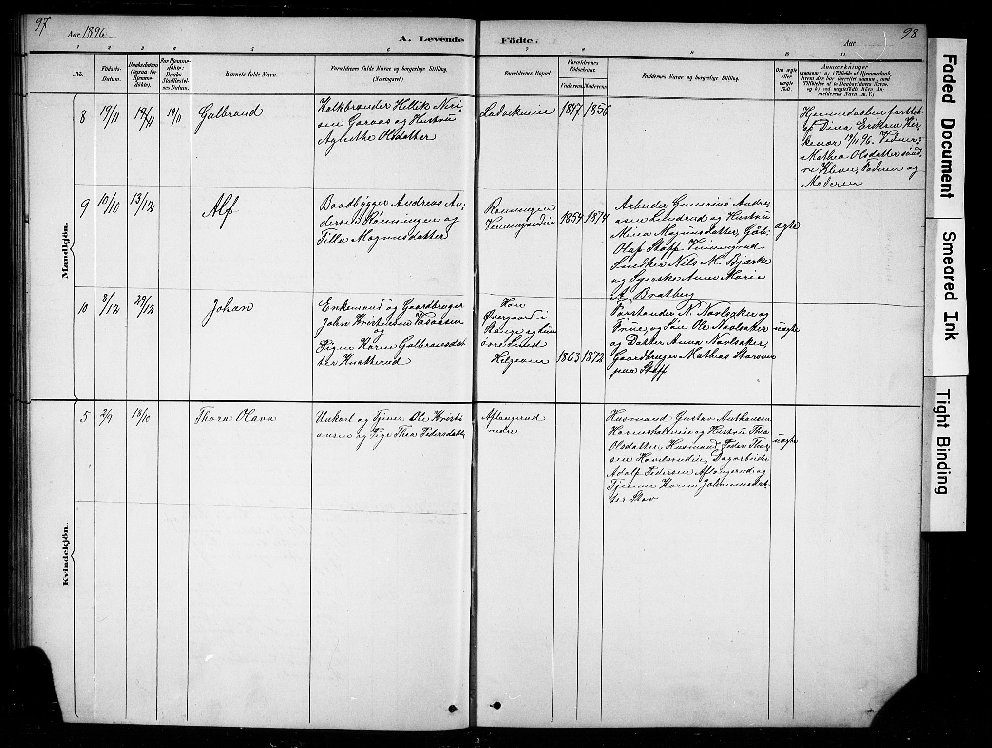 Nes prestekontor, Hedmark, AV/SAH-PREST-020/L/La/L0016: Parish register (copy) no. 16, 1883-1900, p. 97-98