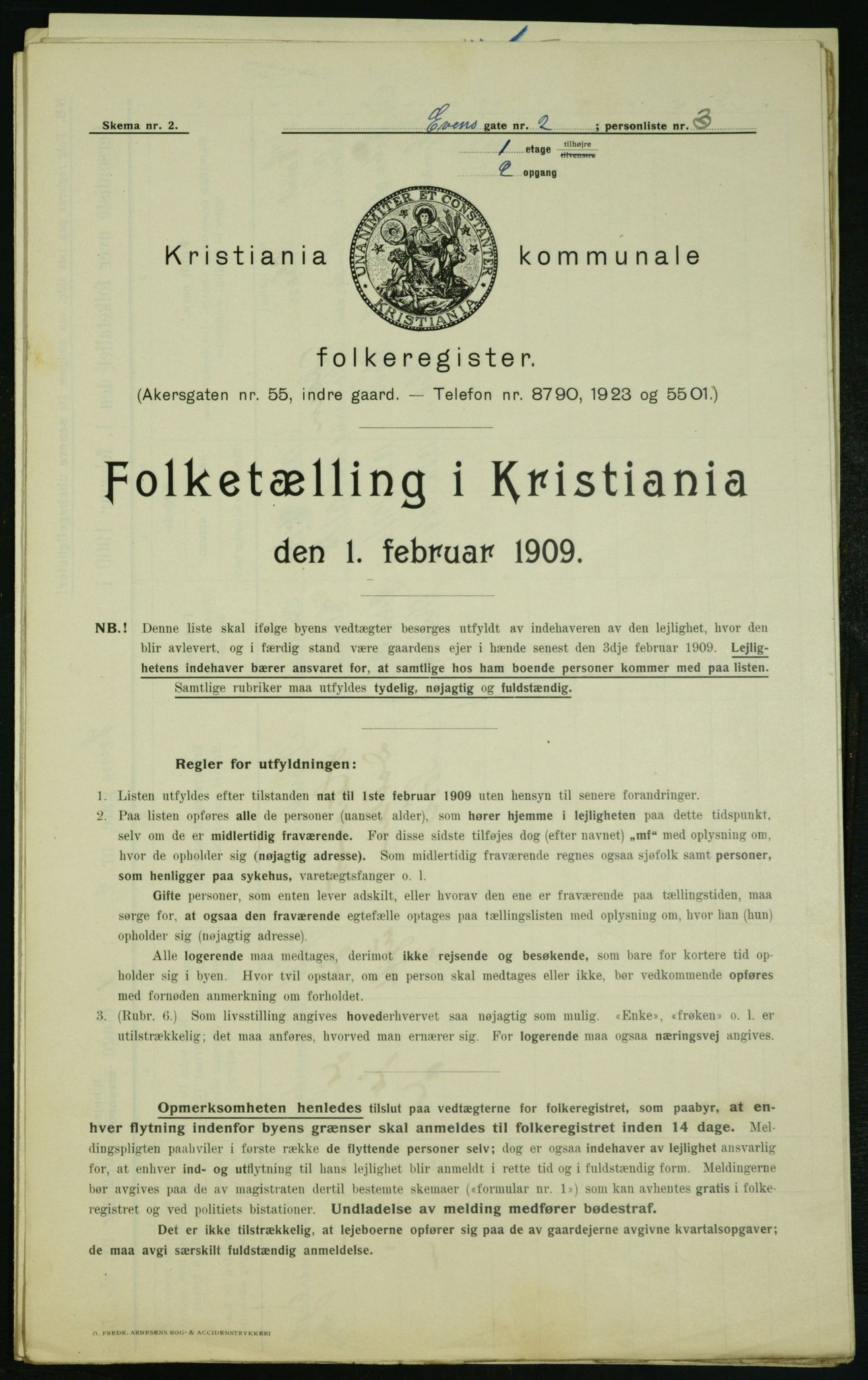 OBA, Municipal Census 1909 for Kristiania, 1909, p. 20625