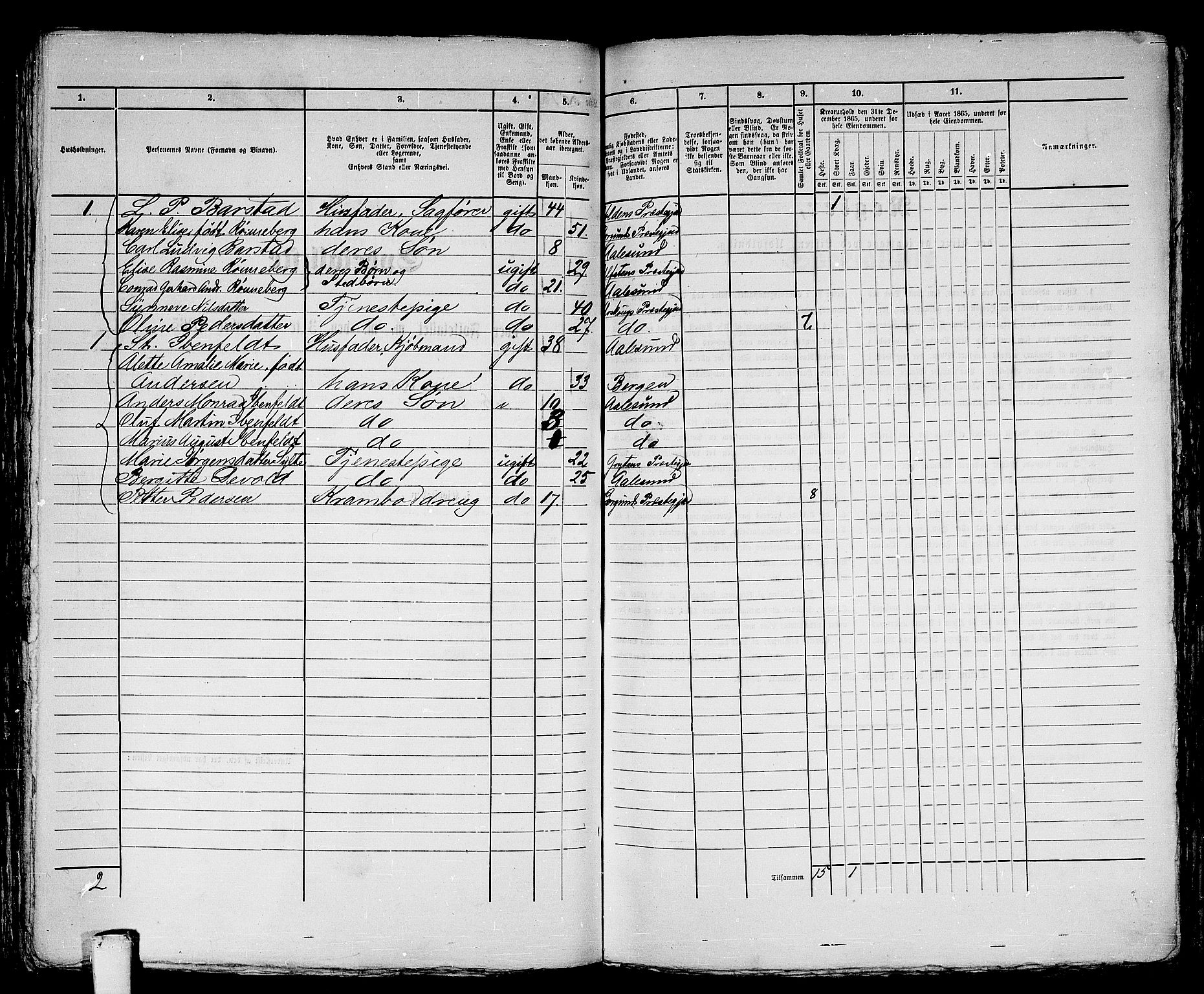 RA, 1865 census for Ålesund, 1865, p. 276