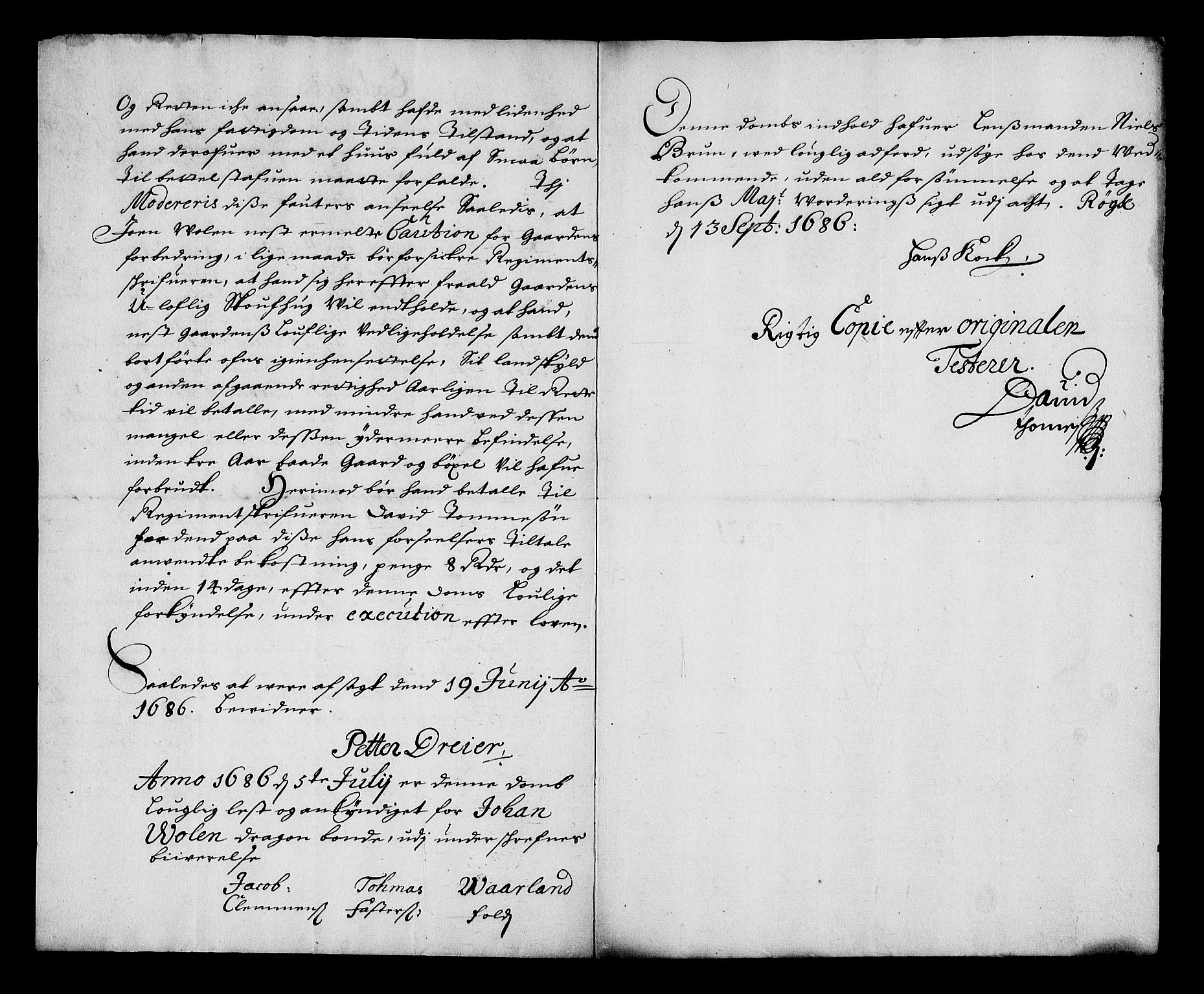 Stattholderembetet 1572-1771, RA/EA-2870/Af/L0004: Avskrifter av vedlegg til originale supplikker, nummerert i samsvar med supplikkbøkene, 1691-1694, p. 19