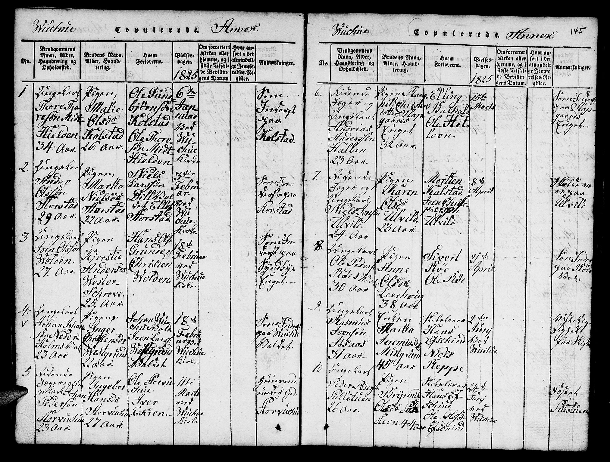 Ministerialprotokoller, klokkerbøker og fødselsregistre - Nord-Trøndelag, AV/SAT-A-1458/724/L0265: Parish register (copy) no. 724C01, 1816-1845, p. 145