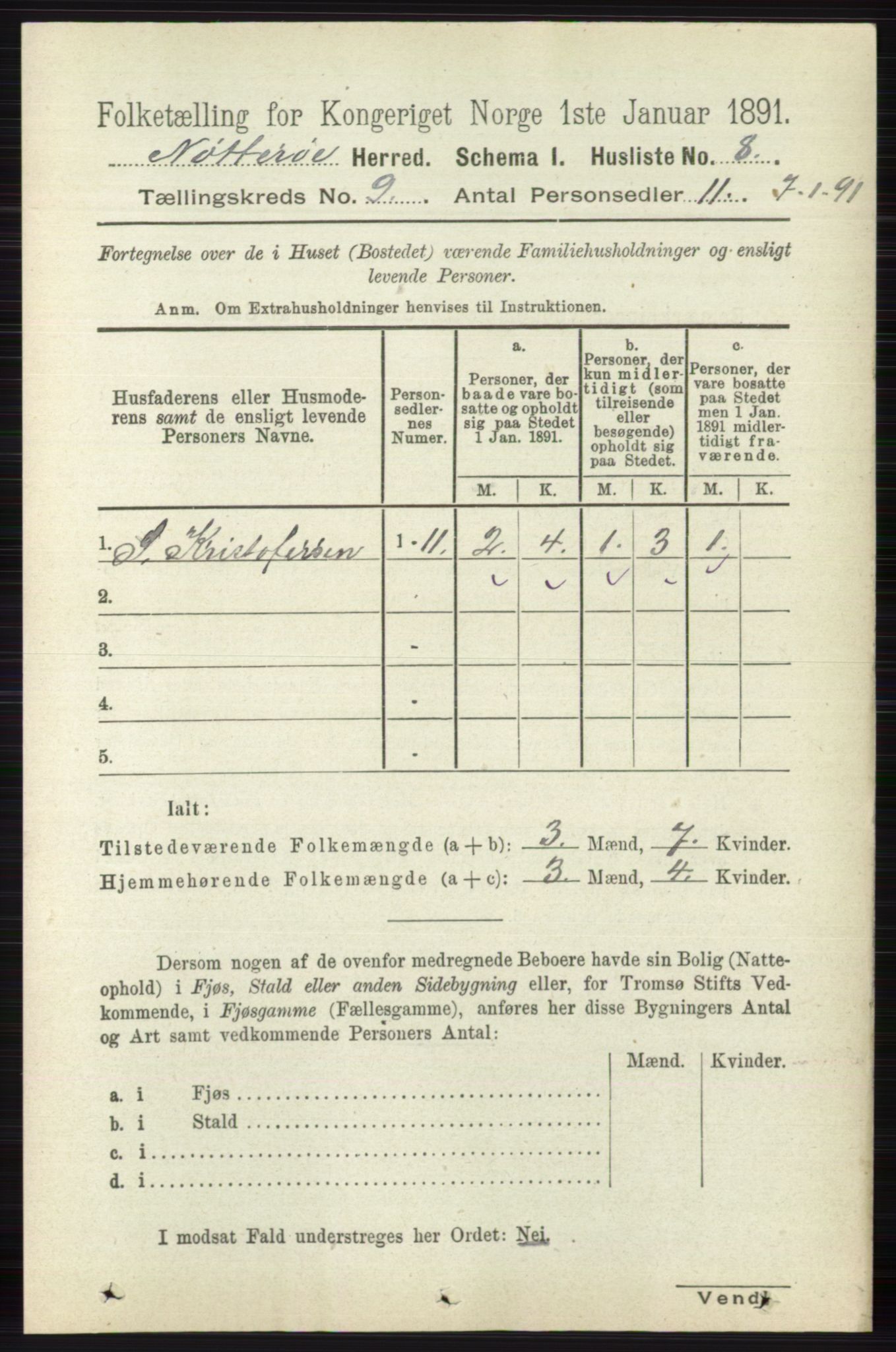 RA, 1891 census for 0722 Nøtterøy, 1891, p. 4462