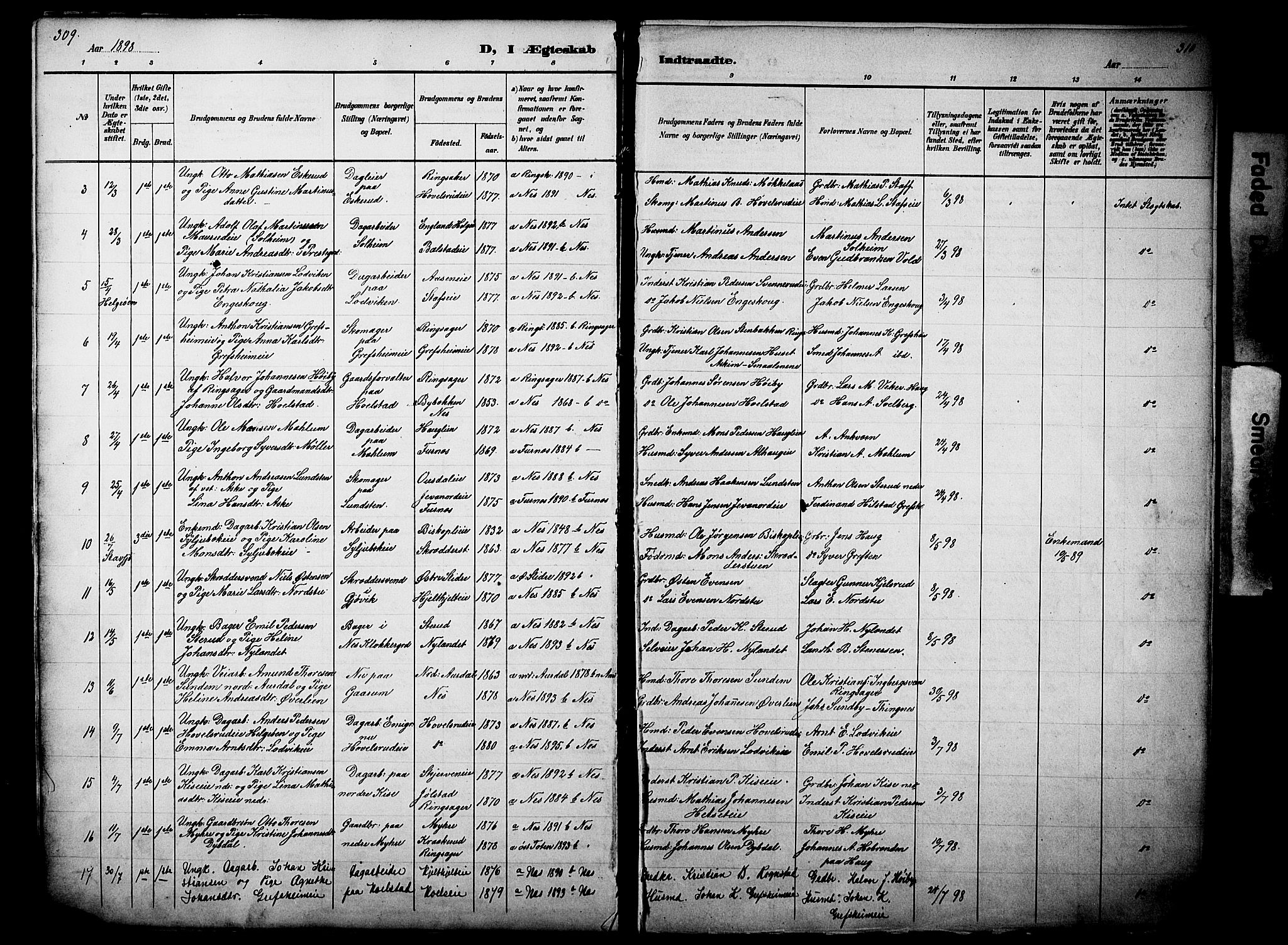 Nes prestekontor, Hedmark, AV/SAH-PREST-020/L/La/L0006: Parish register (copy) no. 6, 1890-1932, p. 309-310