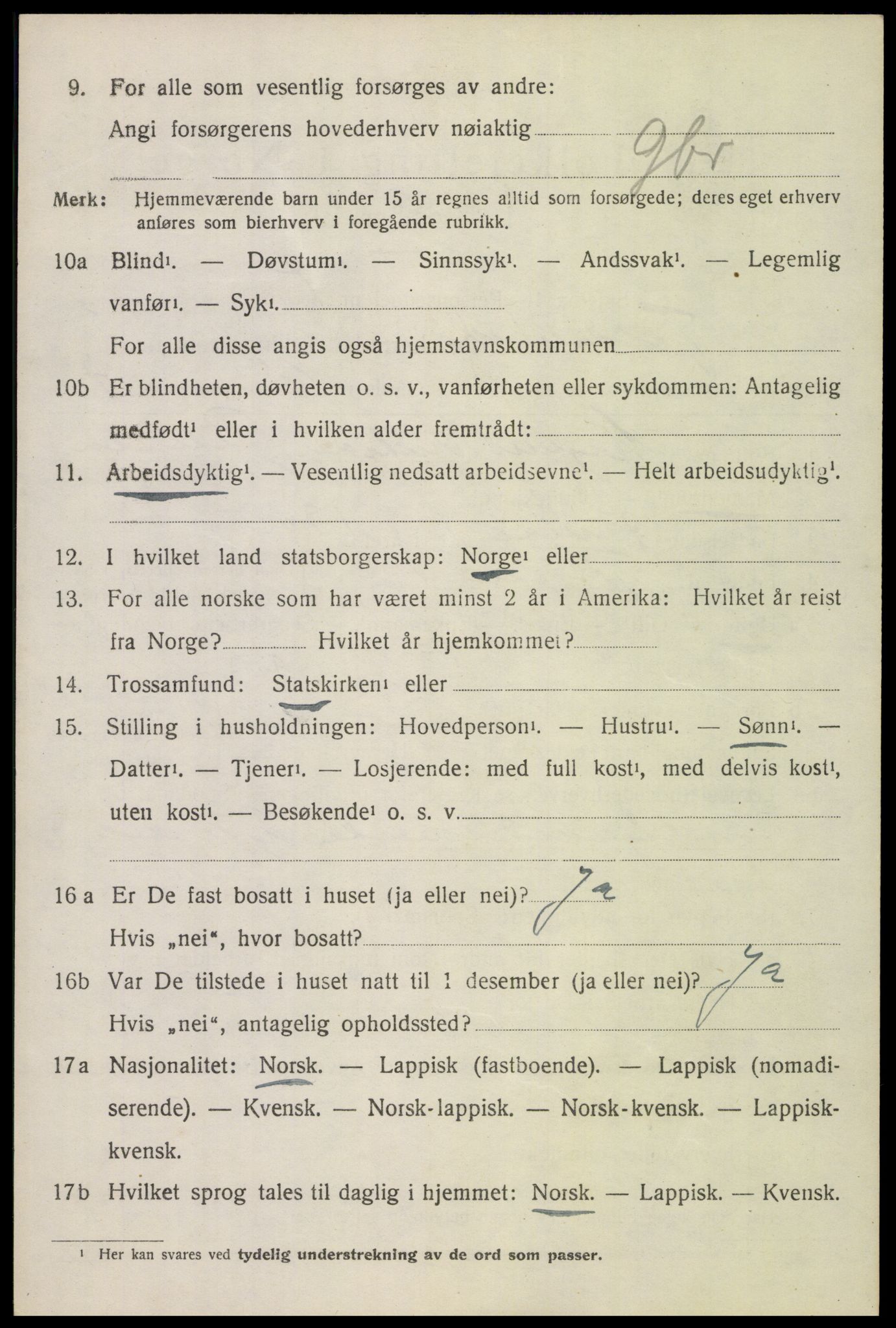 SAT, 1920 census for Tjeldsund, 1920, p. 2285