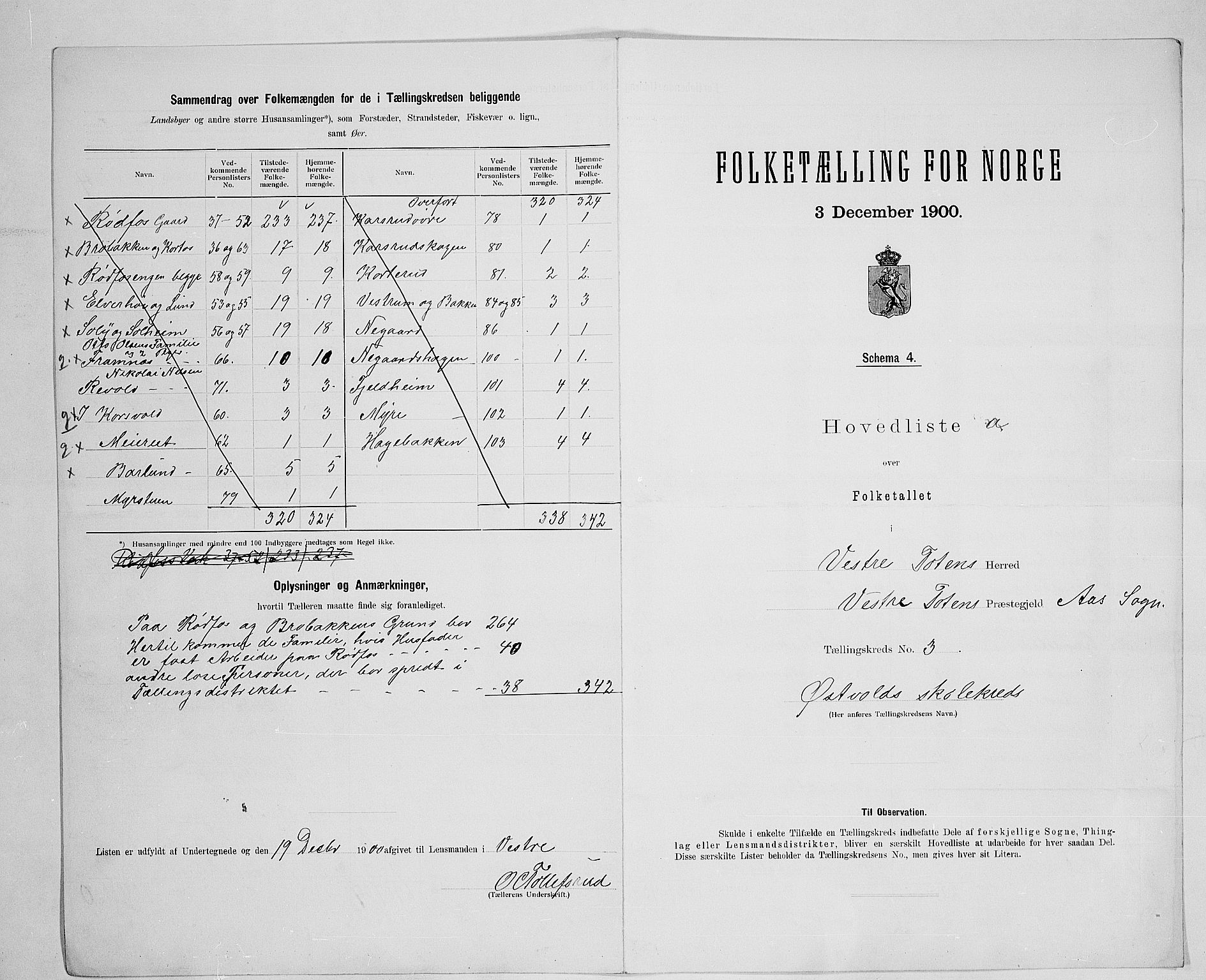 SAH, 1900 census for Vestre Toten, 1900, p. 29