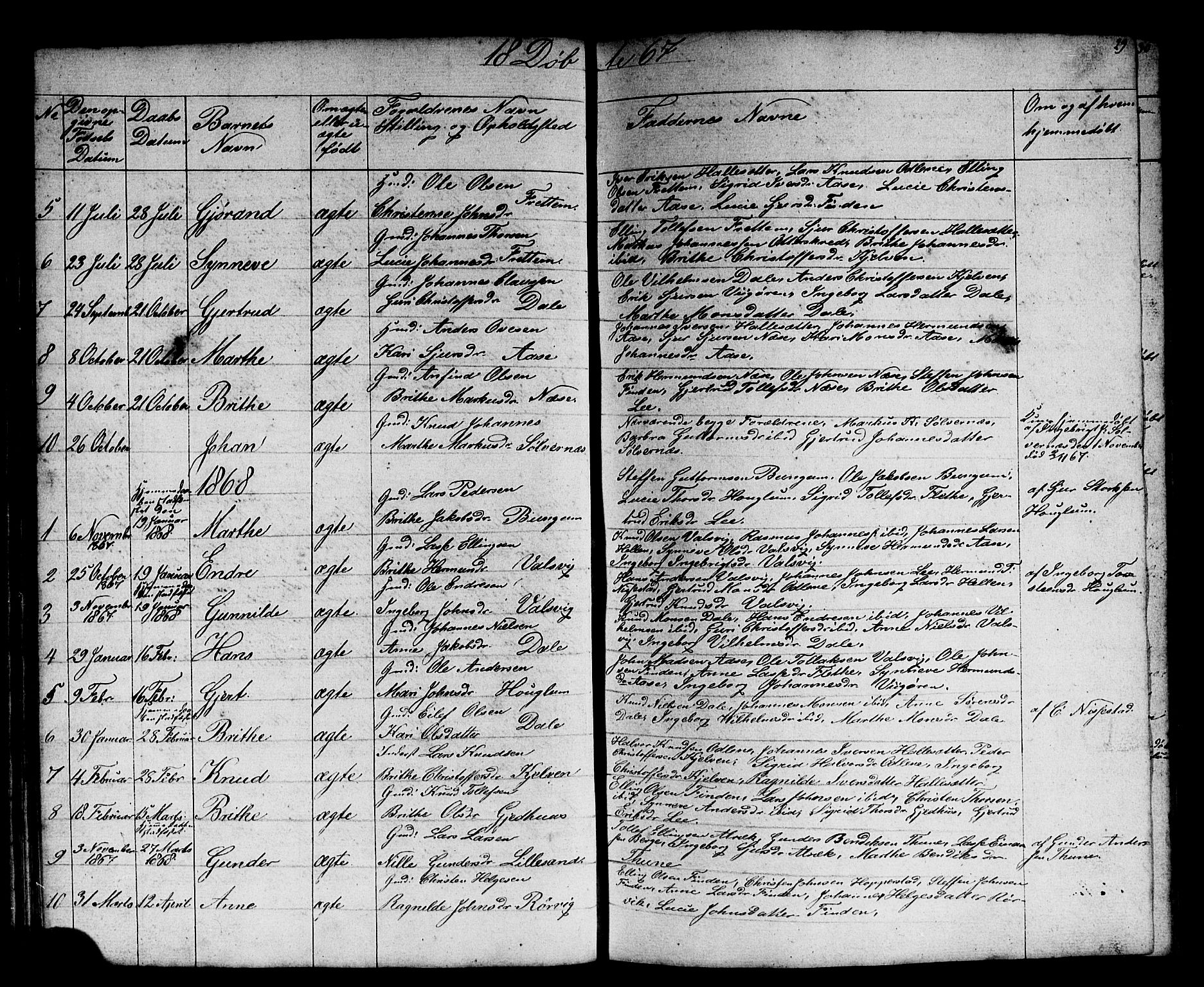 Vik sokneprestembete, SAB/A-81501: Parish register (copy) no. B 1, 1847-1877, p. 29