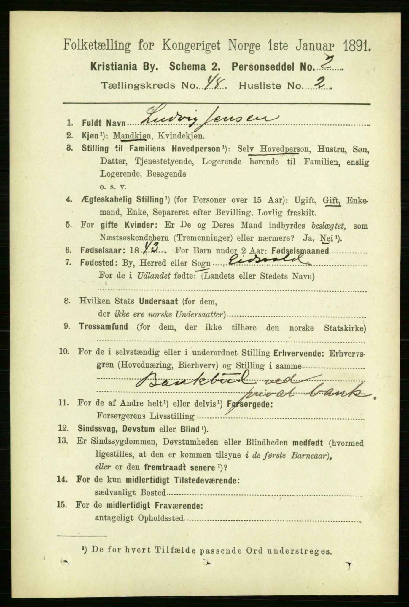 RA, 1891 census for 0301 Kristiania, 1891, p. 28391