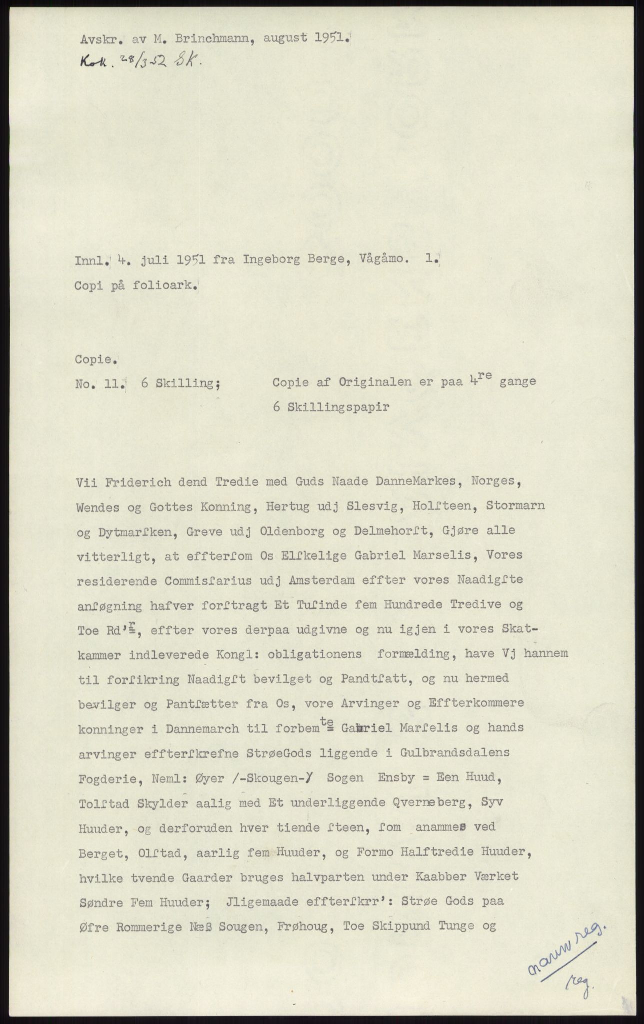 Samlinger til kildeutgivelse, Diplomavskriftsamlingen, RA/EA-4053/H/Ha, p. 1885