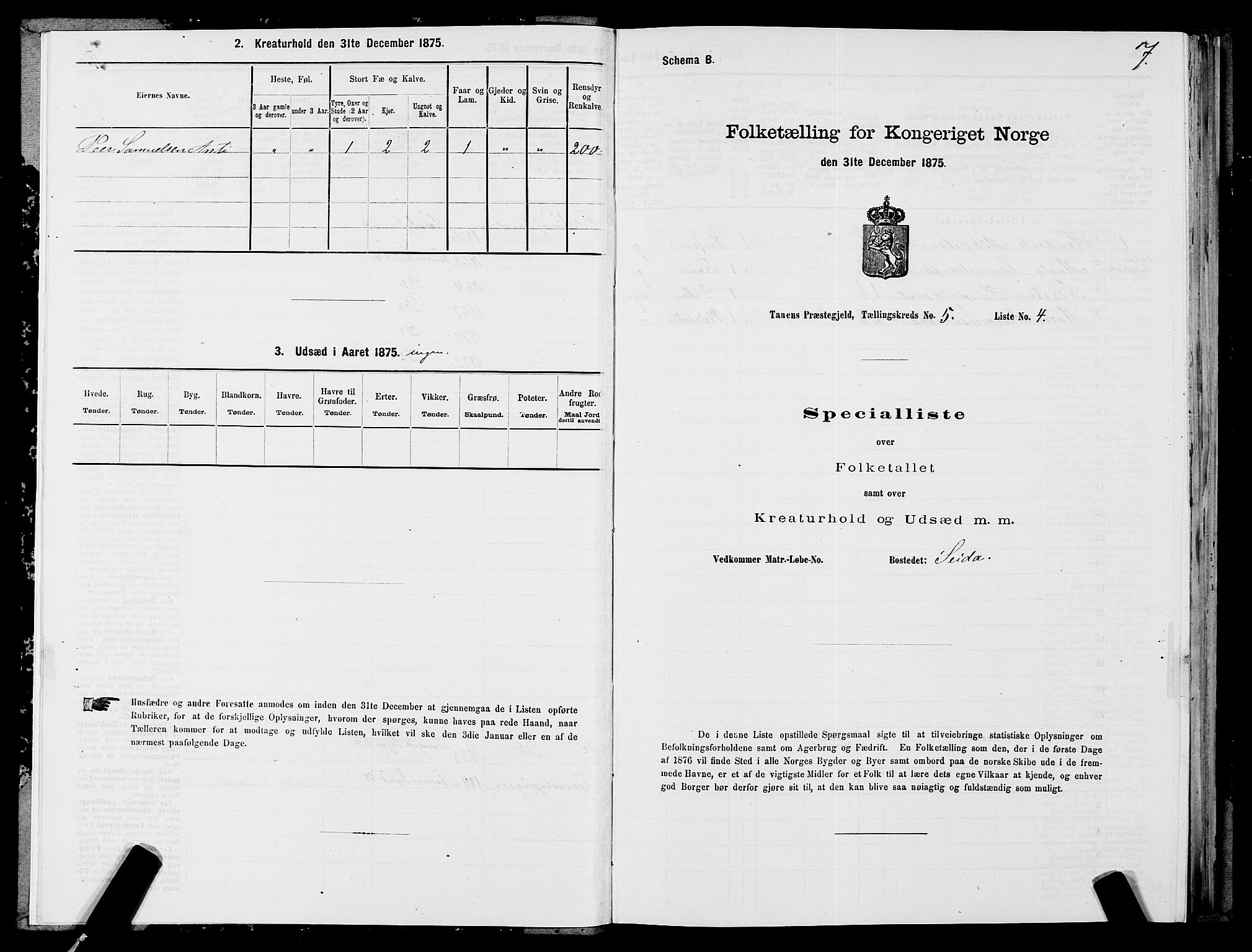 SATØ, 1875 census for 2025P Tana, 1875, p. 2007