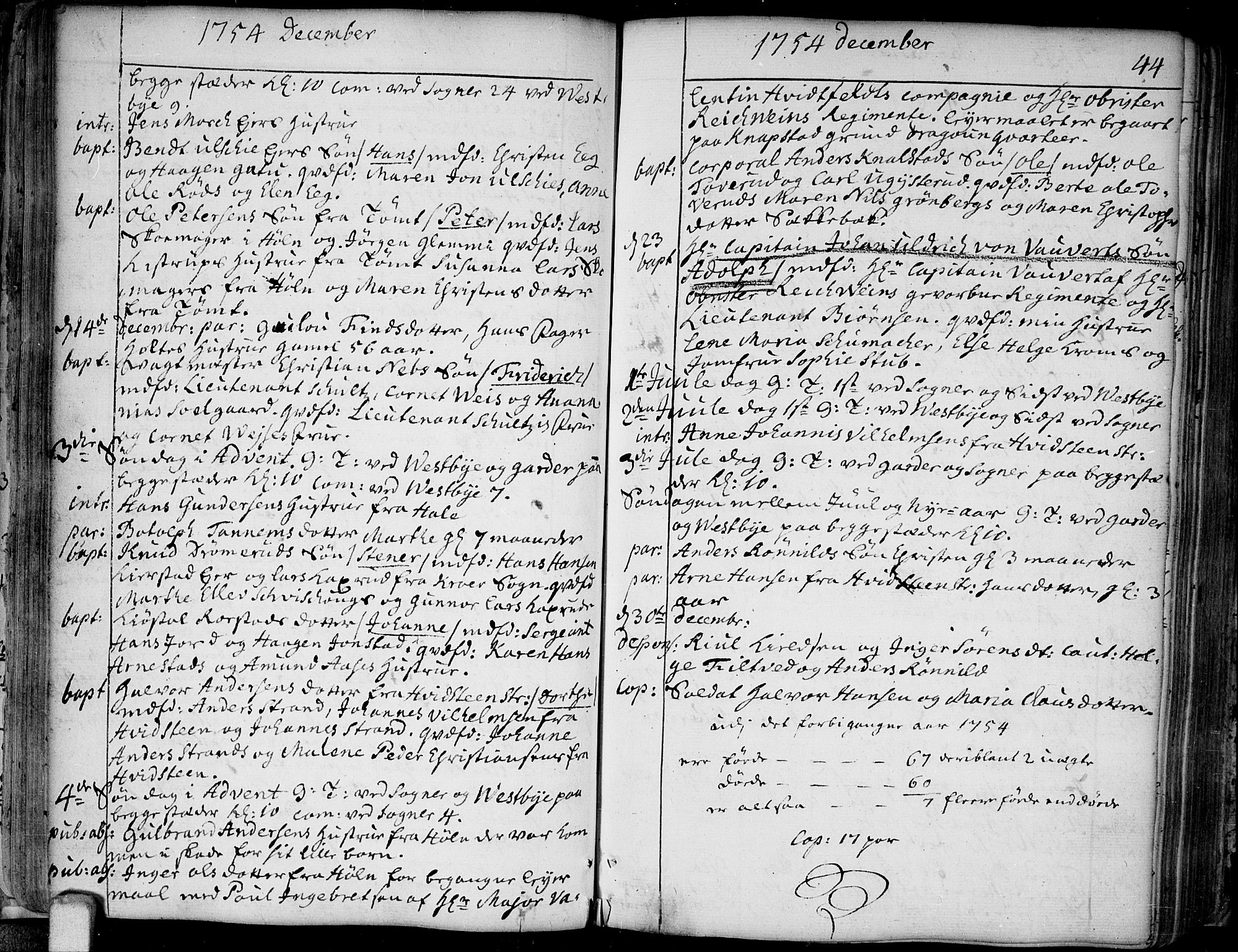 Vestby prestekontor Kirkebøker, SAO/A-10893/F/Fa/L0002: Parish register (official) no. I 2, 1750-1779, p. 44