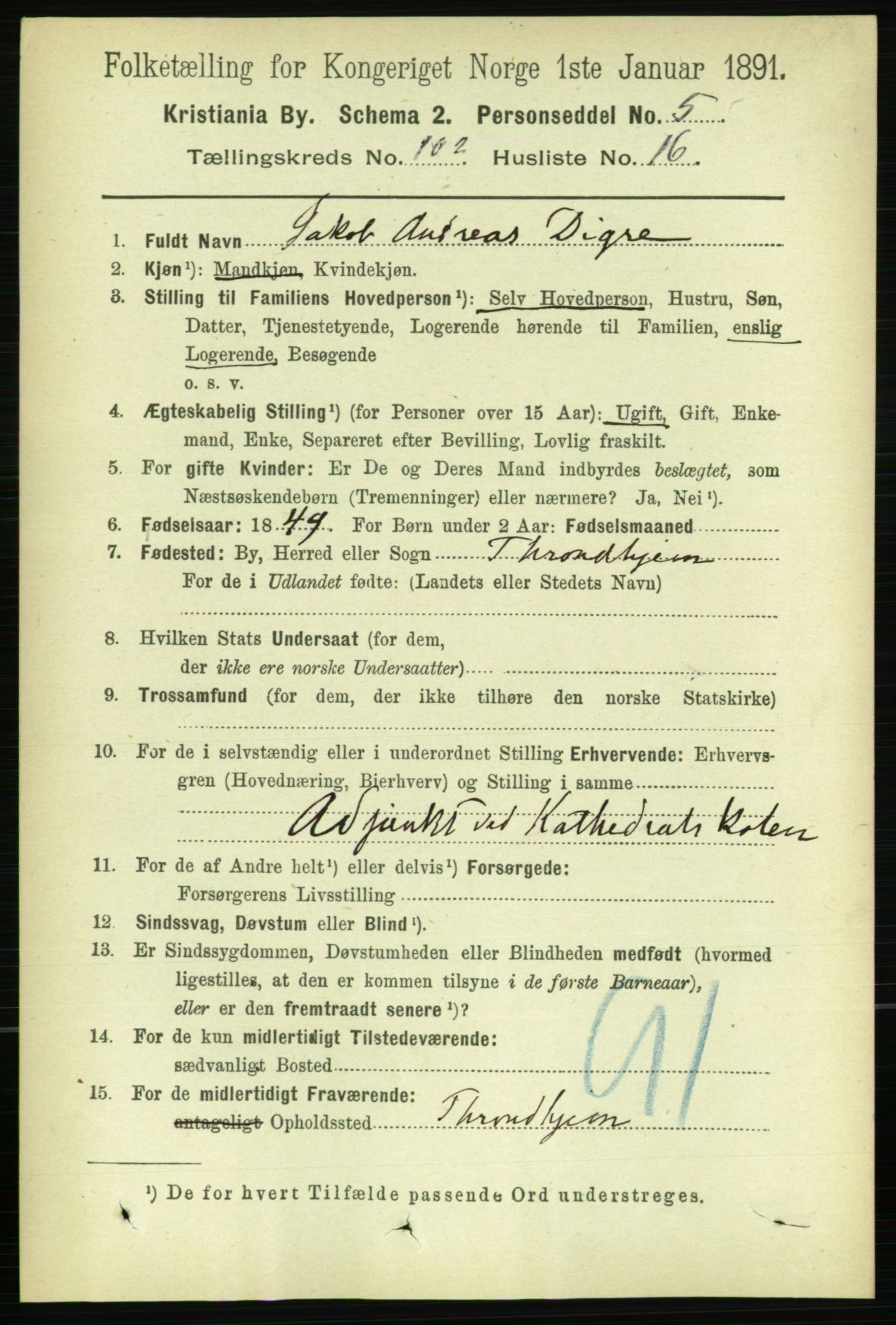 RA, 1891 census for 0301 Kristiania, 1891, p. 50939