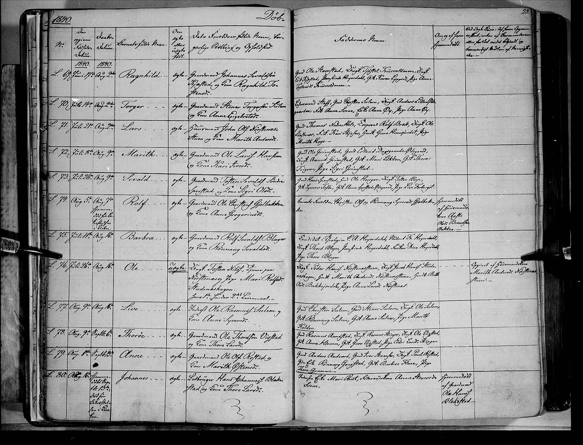 Lom prestekontor, AV/SAH-PREST-070/K/L0006: Parish register (official) no. 6A, 1837-1863, p. 23