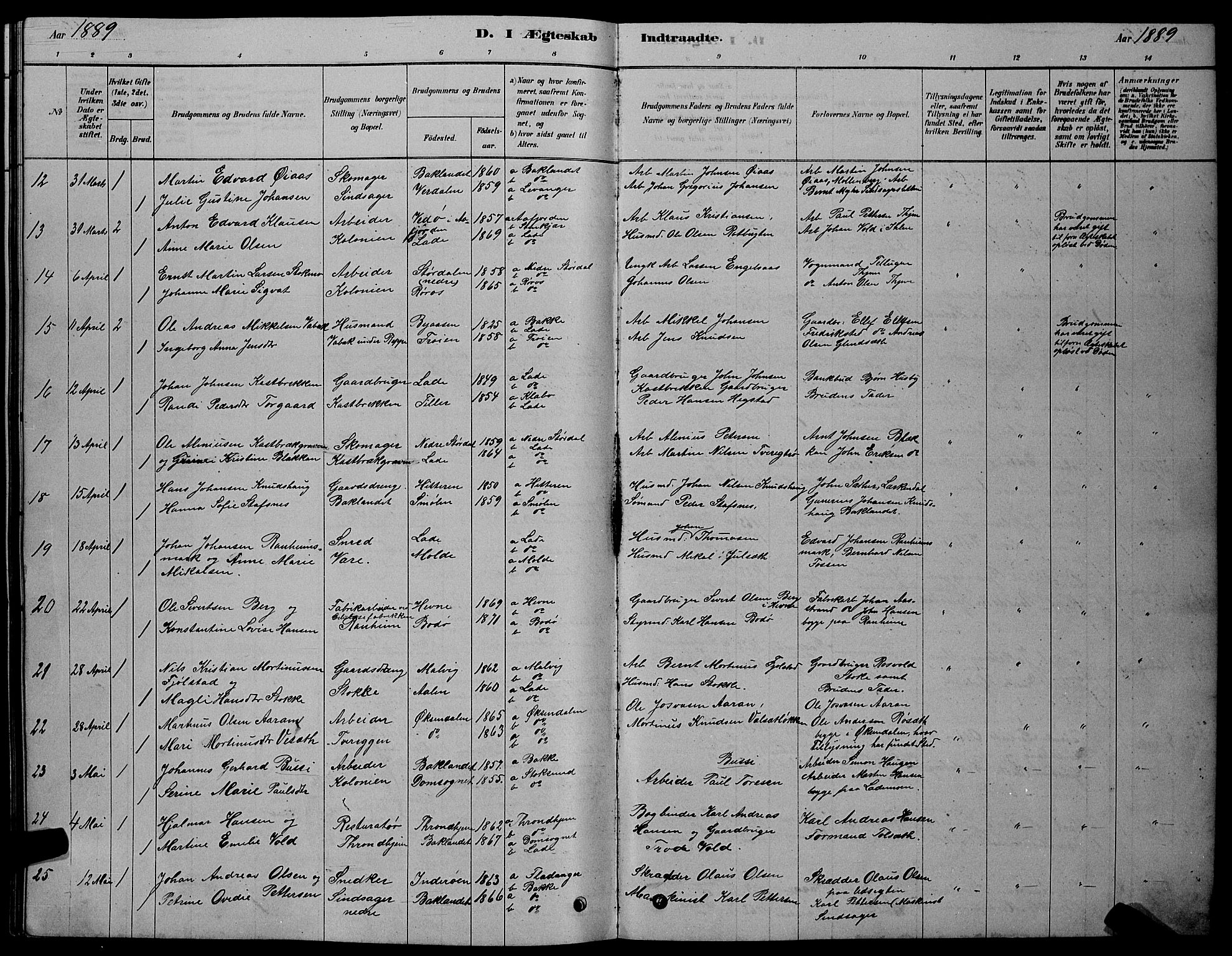 Ministerialprotokoller, klokkerbøker og fødselsregistre - Sør-Trøndelag, AV/SAT-A-1456/606/L0312: Parish register (copy) no. 606C08, 1878-1894