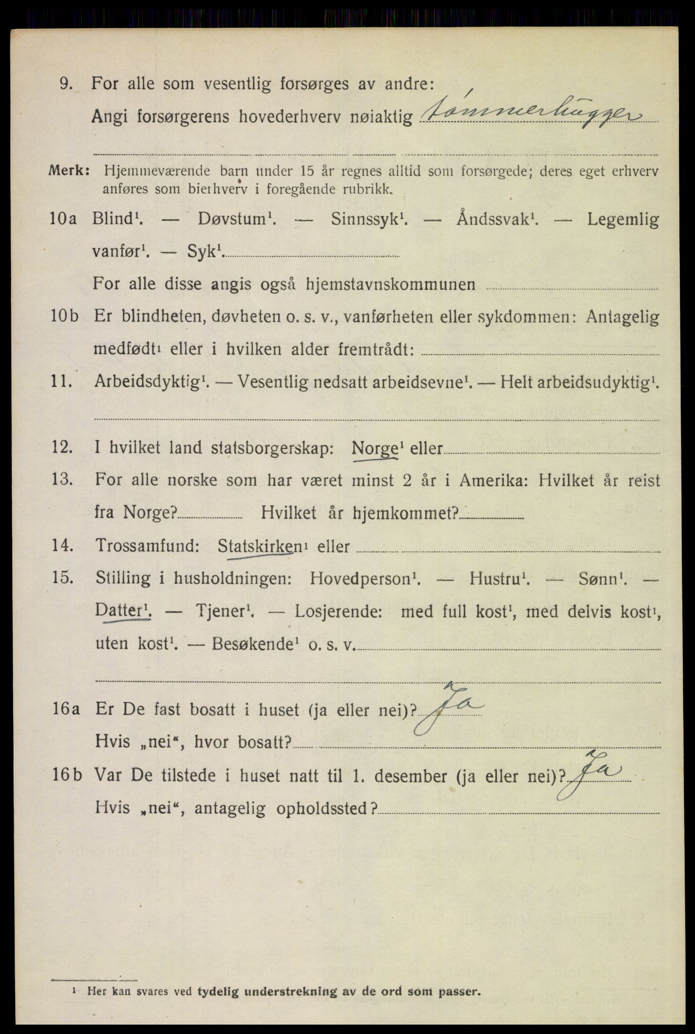 SAH, 1920 census for Trysil, 1920, p. 10634
