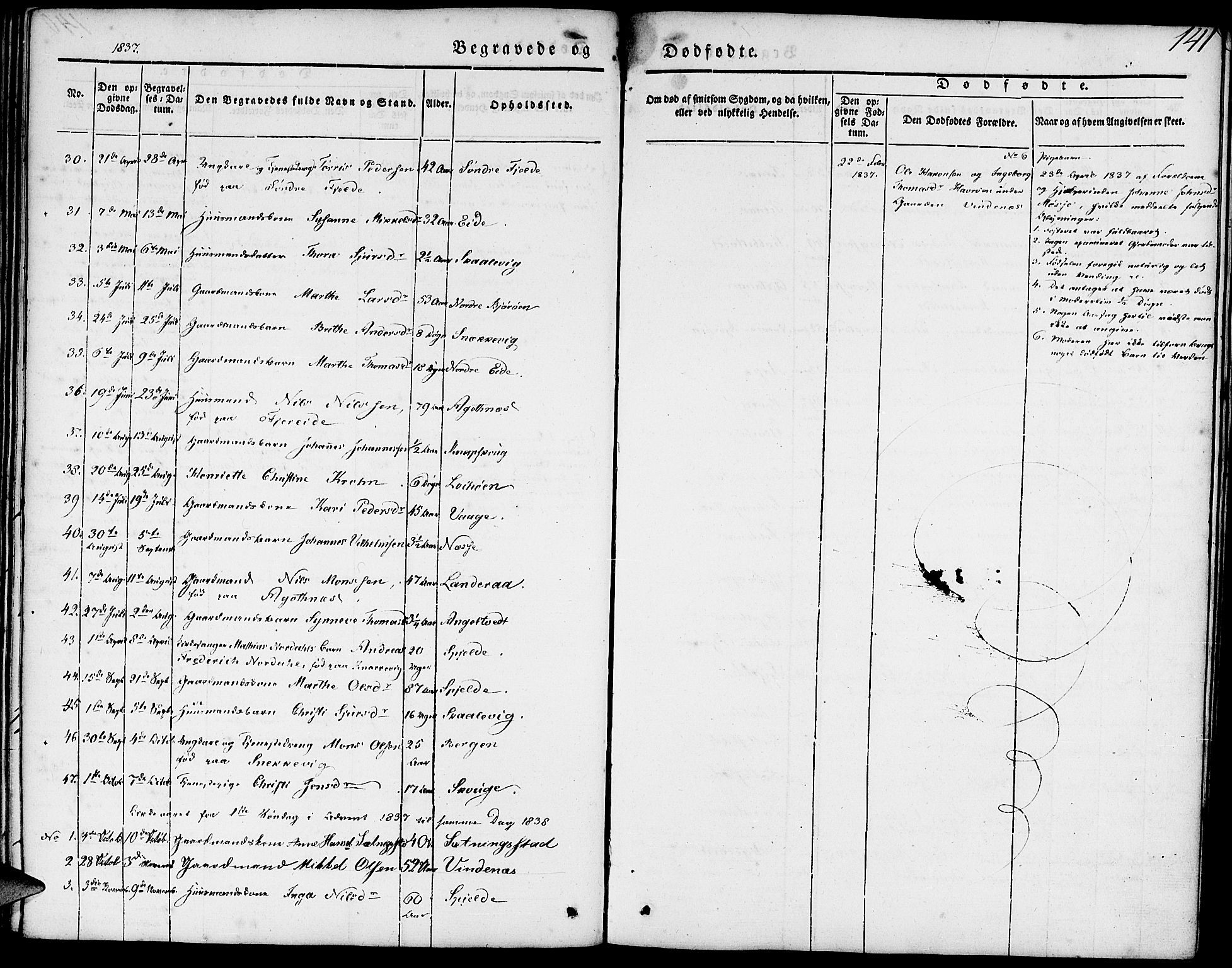 Fjell sokneprestembete, AV/SAB-A-75301/H/Haa: Parish register (official) no. A 1, 1835-1850, p. 141