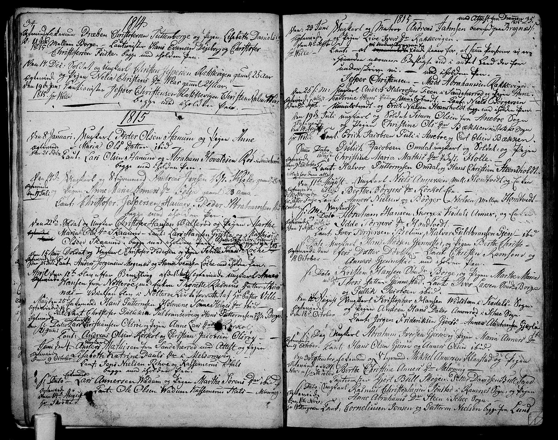 Stokke kirkebøker, SAKO/A-320/F/Fa/L0004: Parish register (official) no. I 4, 1804-1815, p. 34-35