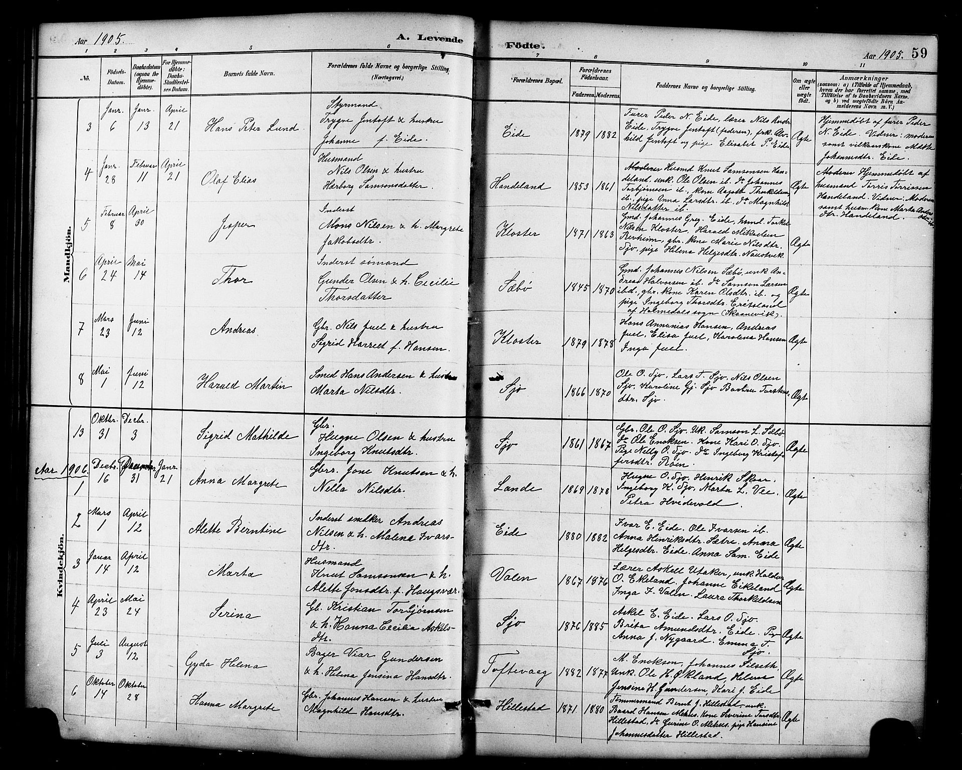 Fjelberg sokneprestembete, AV/SAB-A-75201/H/Hab: Parish register (copy) no. B 4, 1889-1919, p. 59