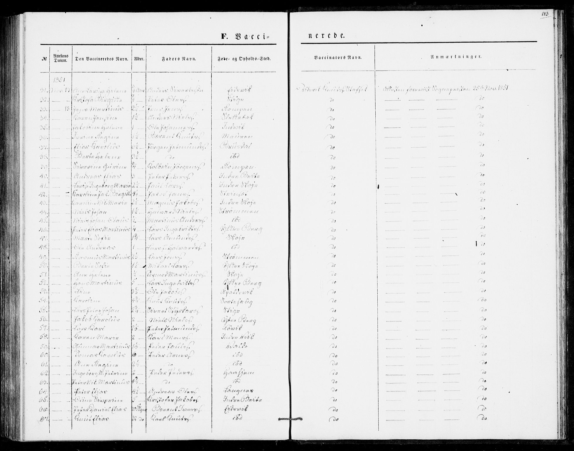 Ministerialprotokoller, klokkerbøker og fødselsregistre - Møre og Romsdal, SAT/A-1454/524/L0353: Parish register (official) no. 524A05, 1848-1856, p. 113