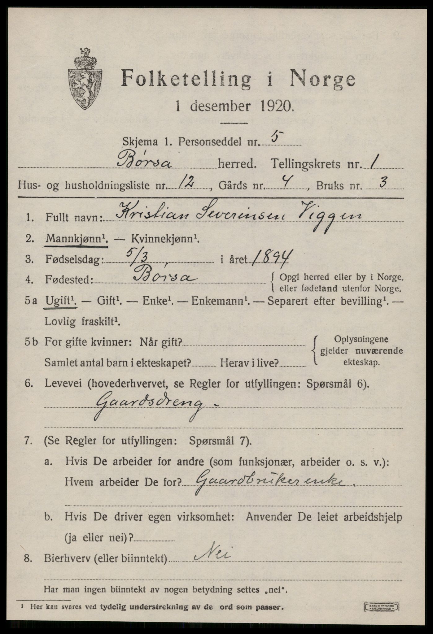 SAT, 1920 census for Børsa, 1920, p. 715