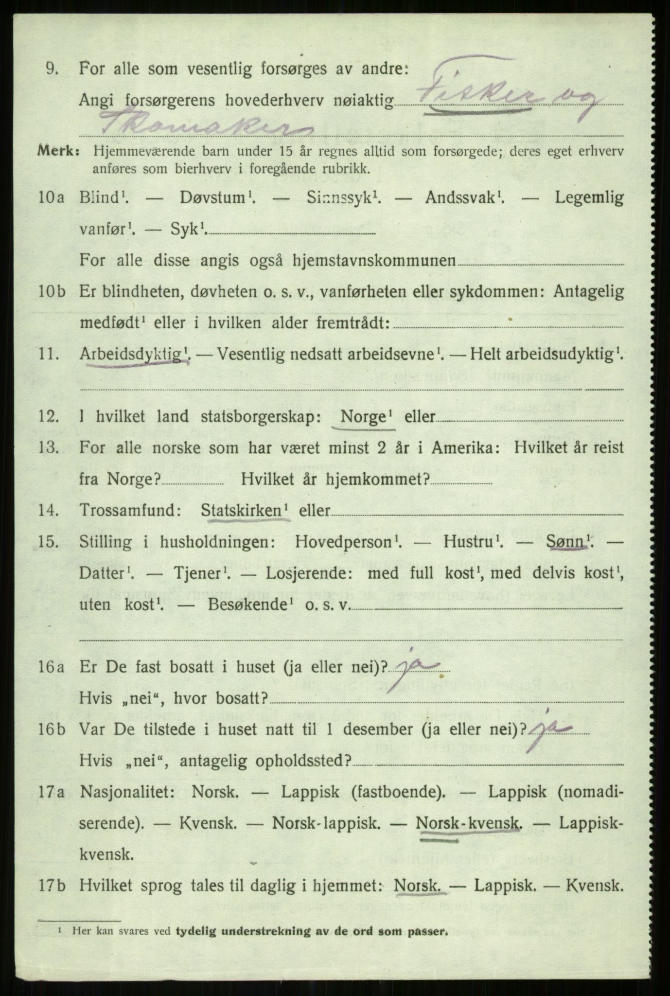 SATØ, 1920 census for Tranøy, 1920, p. 1744