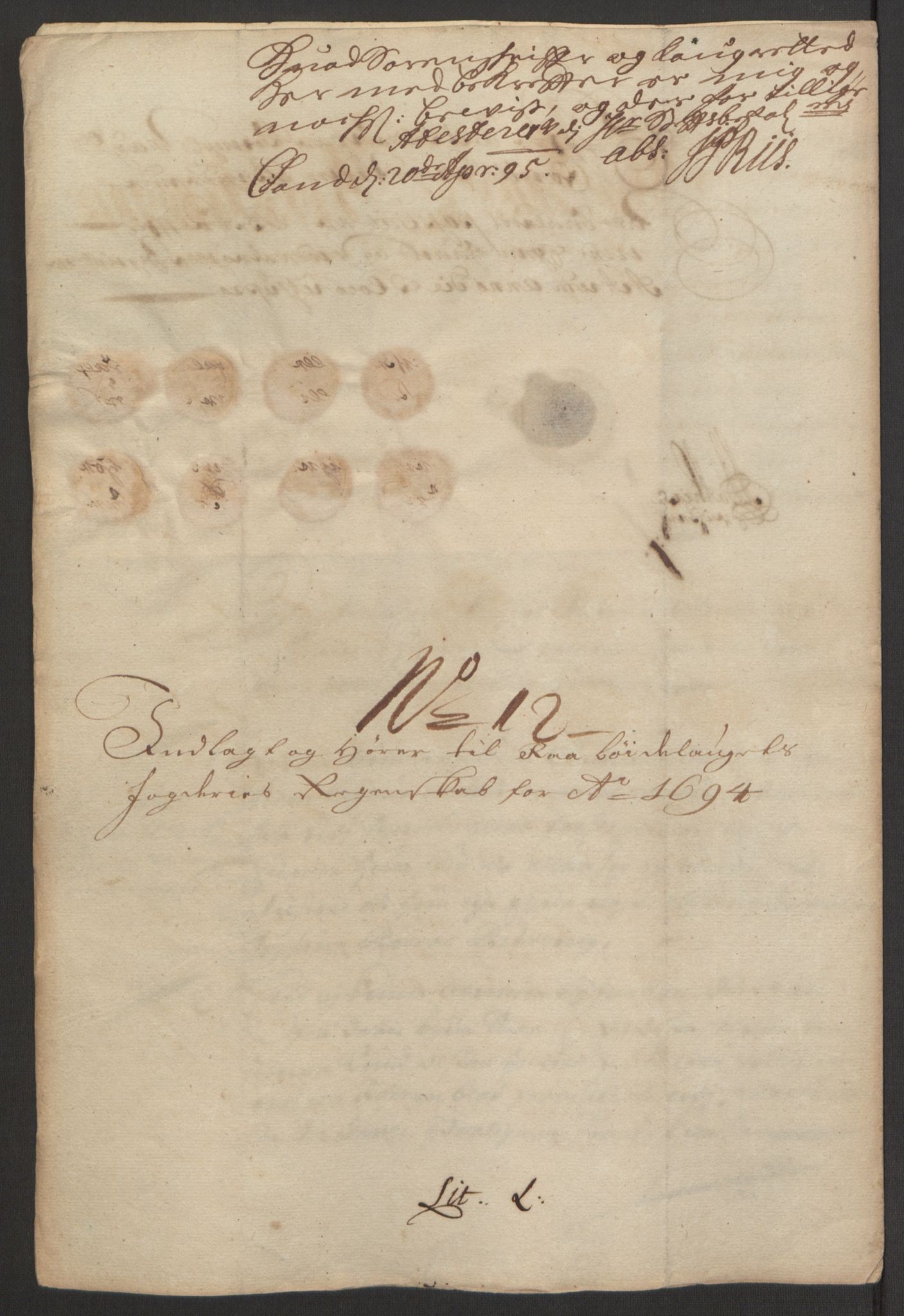 Rentekammeret inntil 1814, Reviderte regnskaper, Fogderegnskap, AV/RA-EA-4092/R40/L2444: Fogderegnskap Råbyggelag, 1693-1696, p. 194