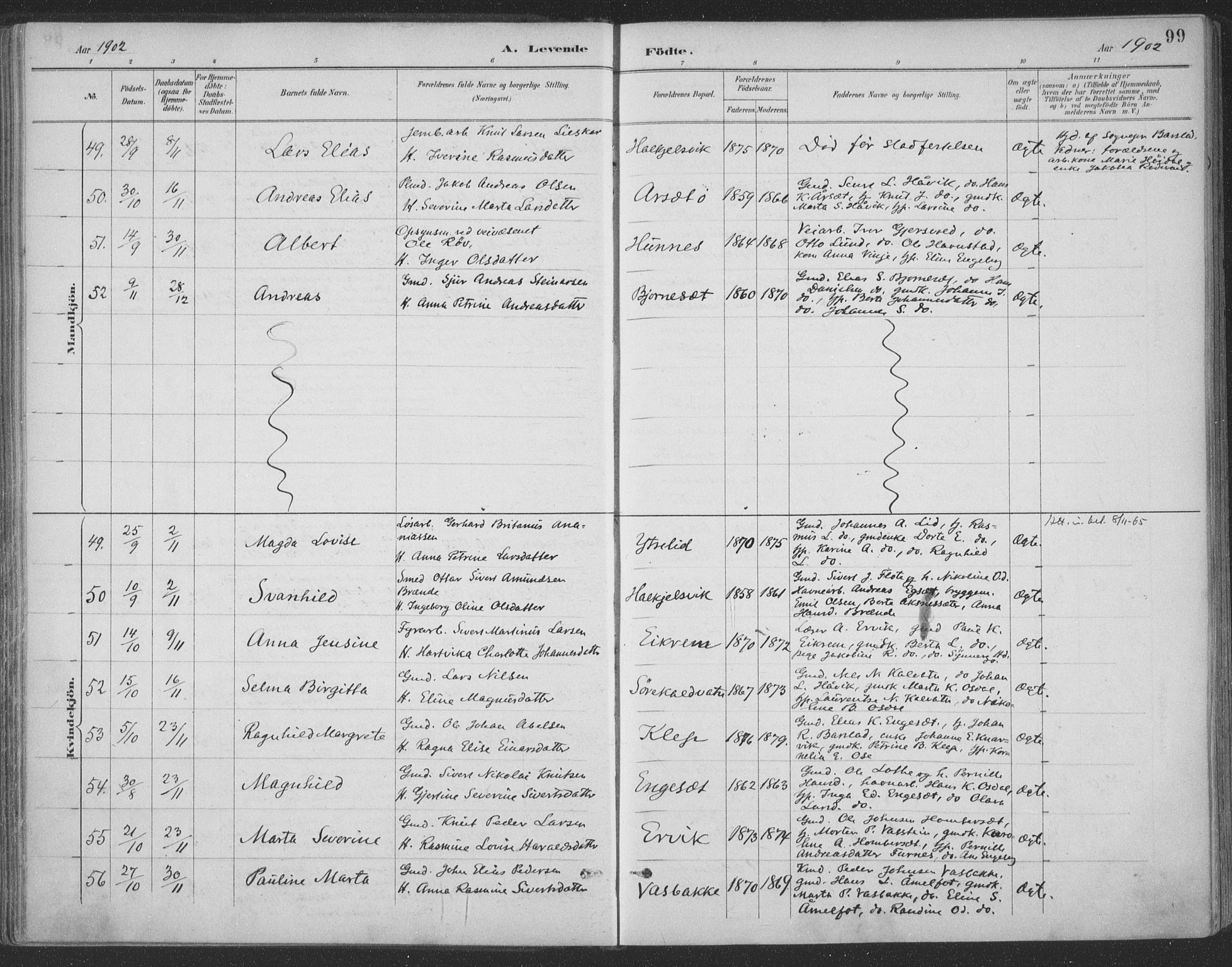 Ministerialprotokoller, klokkerbøker og fødselsregistre - Møre og Romsdal, AV/SAT-A-1454/511/L0142: Parish register (official) no. 511A09, 1891-1905, p. 99