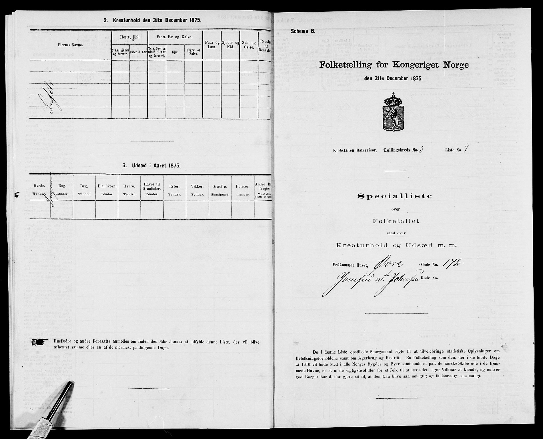 SAK, 1875 census for 0901B Risør/Risør, 1875, p. 327